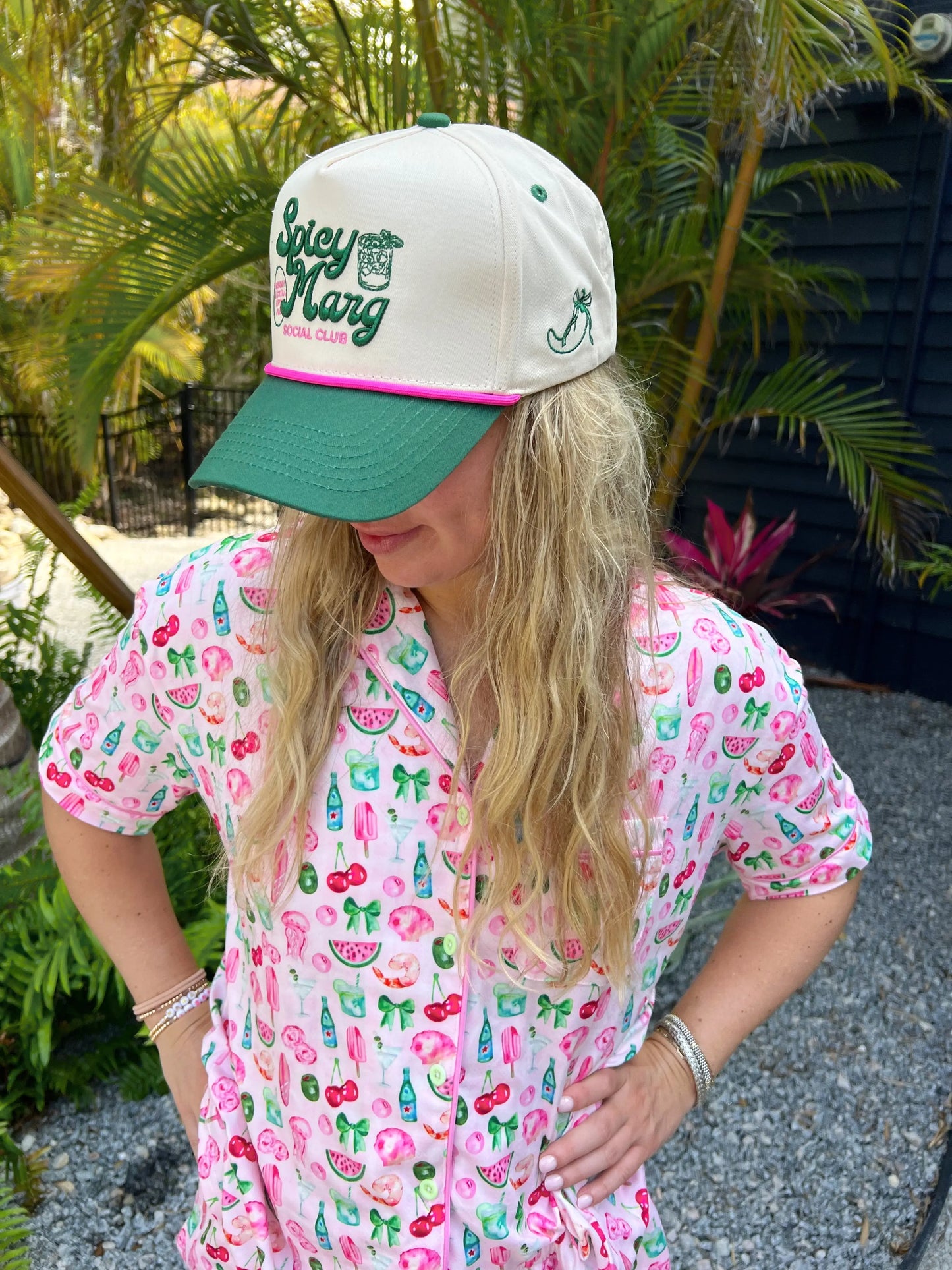 Spicy Marg Social Club - Green Vintage Trucker Hat KenzKustomz