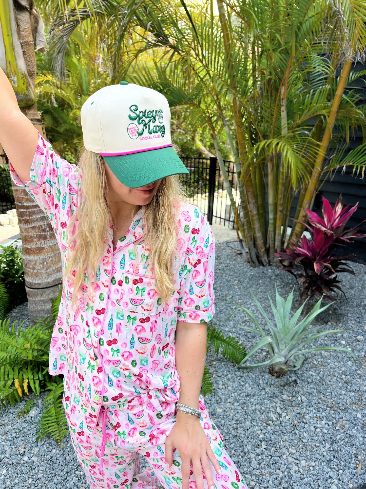 Spicy Marg Social Club - Green Vintage Trucker Hat KenzKustomz