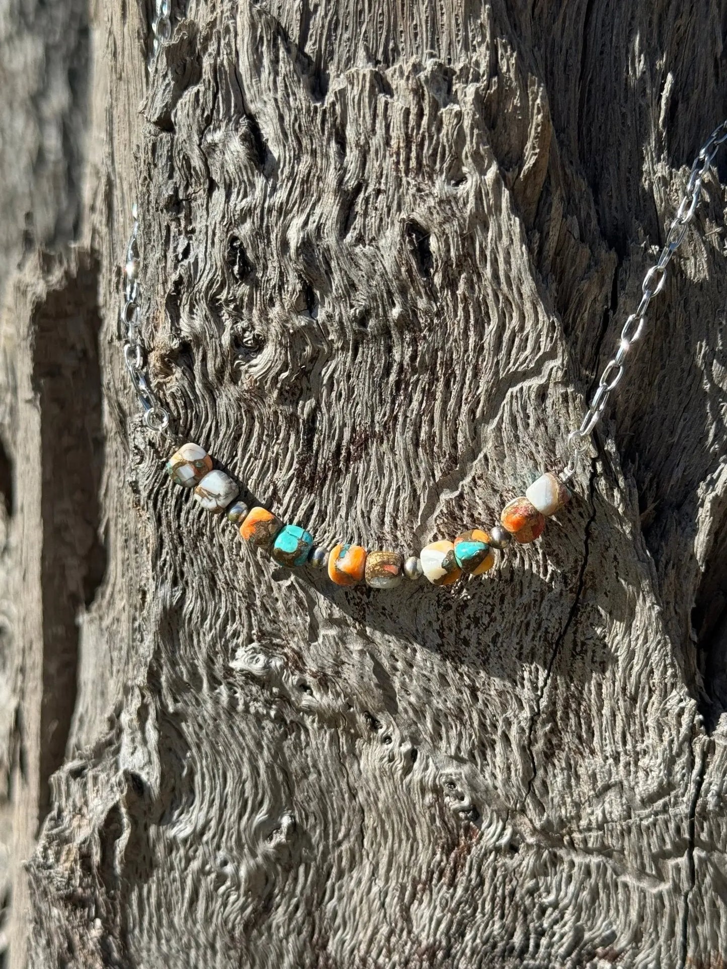 Spiny Oyster Turquoise Beaded Chain Necklace Wild Junkie