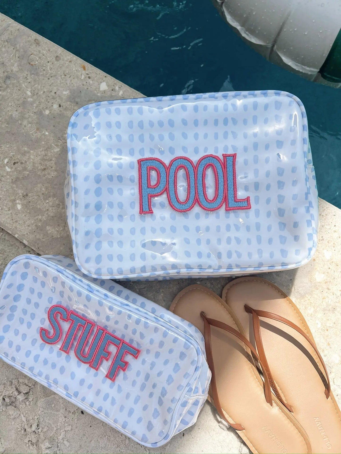 Stuff - Periwinkle Pebbles Clear Coat Large Bag KenzKustomz
