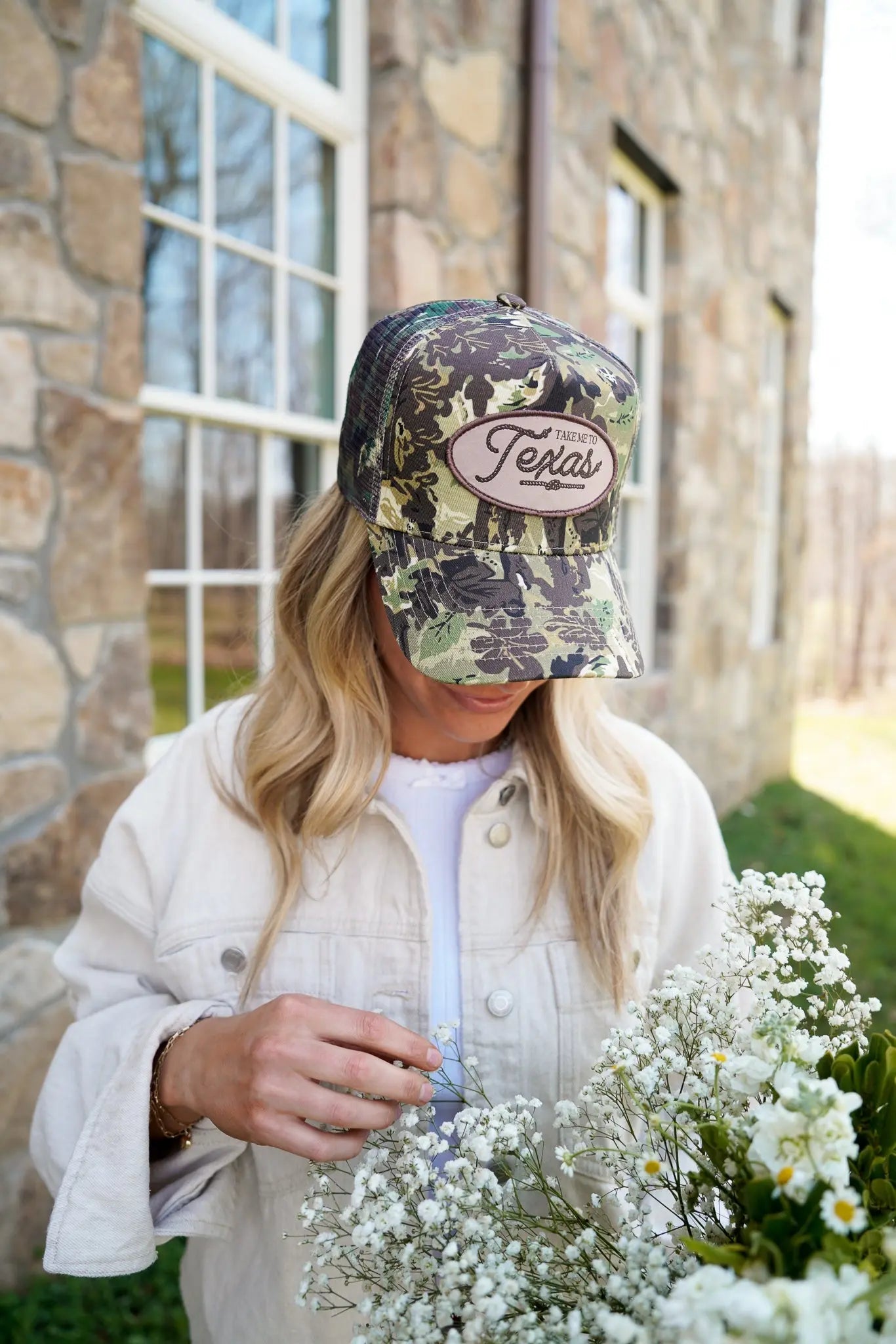 Take me to Texas - Camo Vintage Trucker Hat KenzKustomz