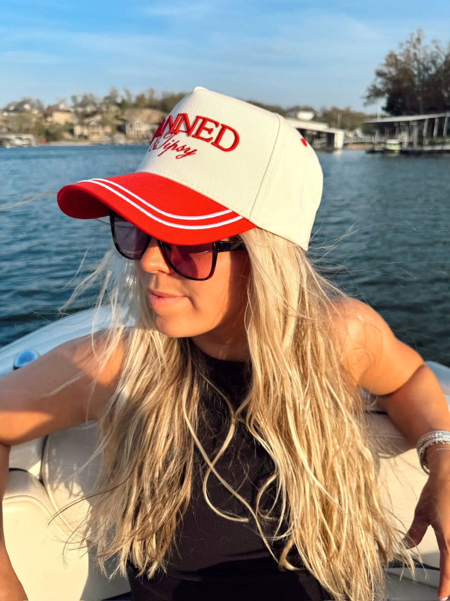 Tanned & Tipsy - Red Vintage Trucker Hat KenzKustomz