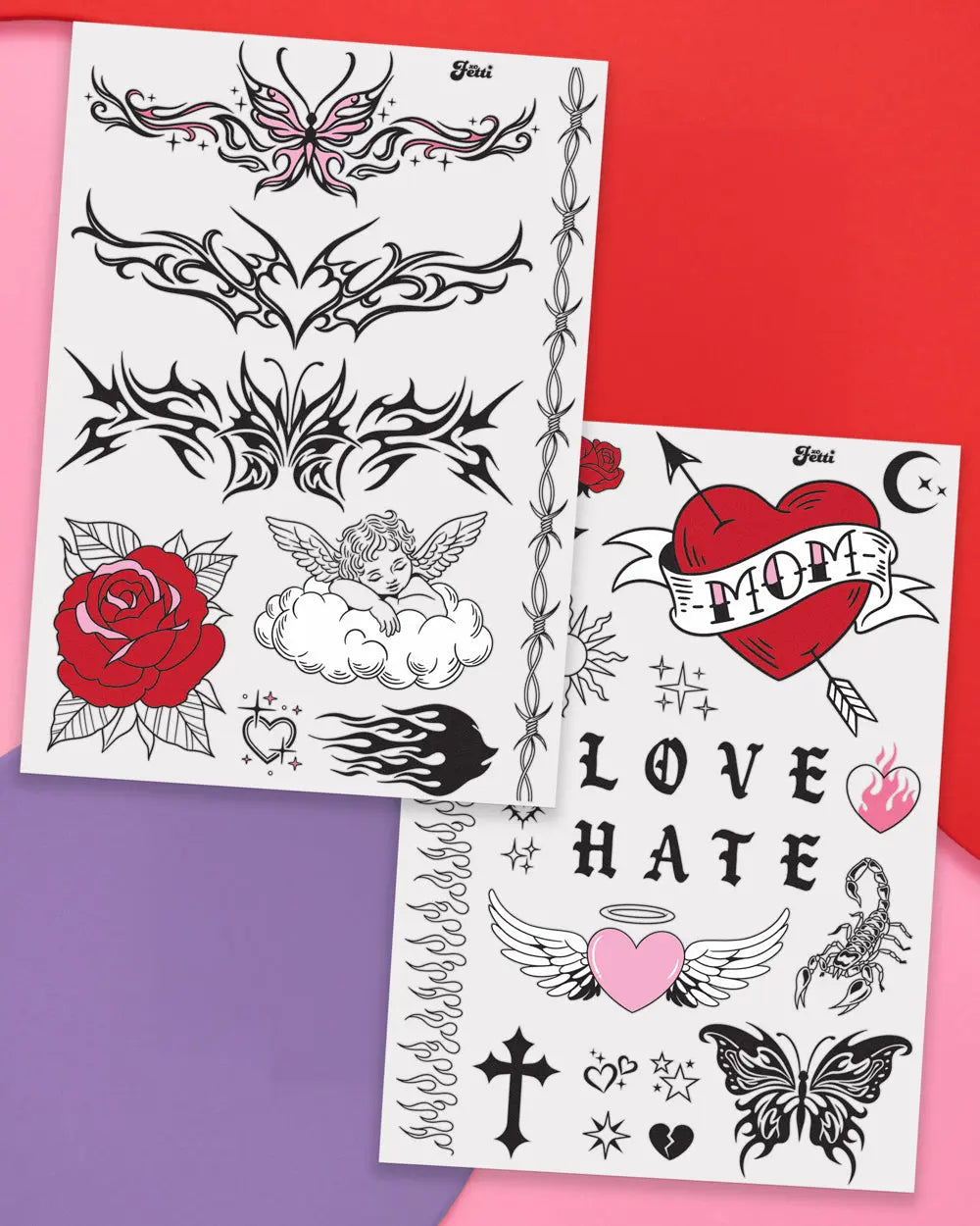 Tatted Up Tats - 28 temporary tattoos xo, Fetti