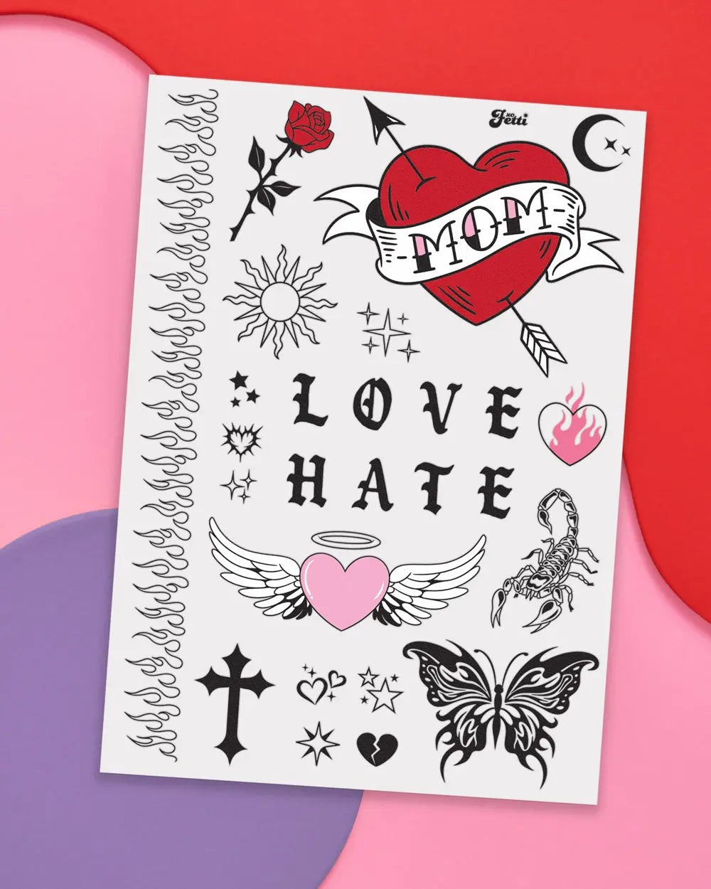 Tatted Up Tats - 28 temporary tattoos xo, Fetti