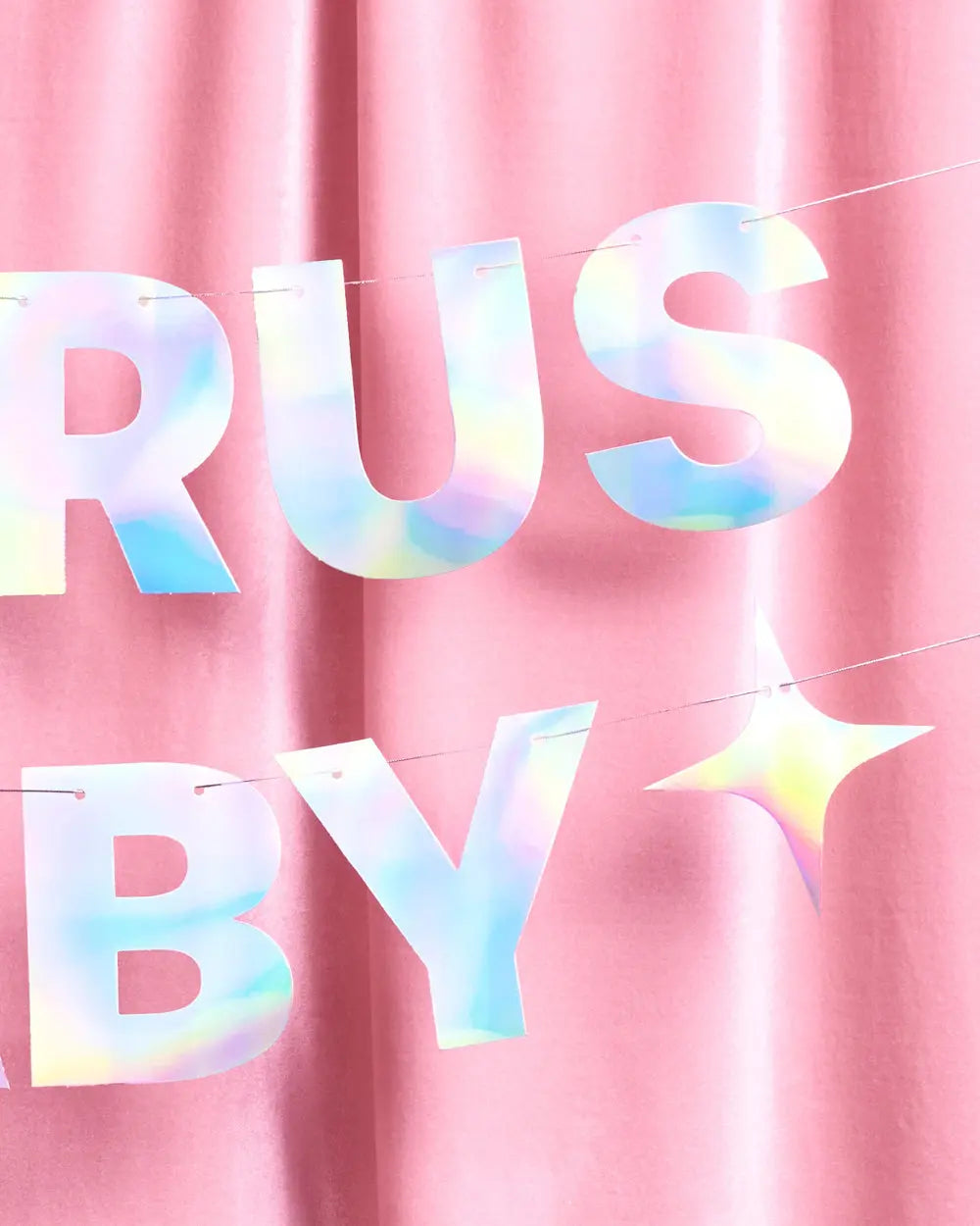 Taurus Baby Banner - iridescent foil banner xo, Fetti