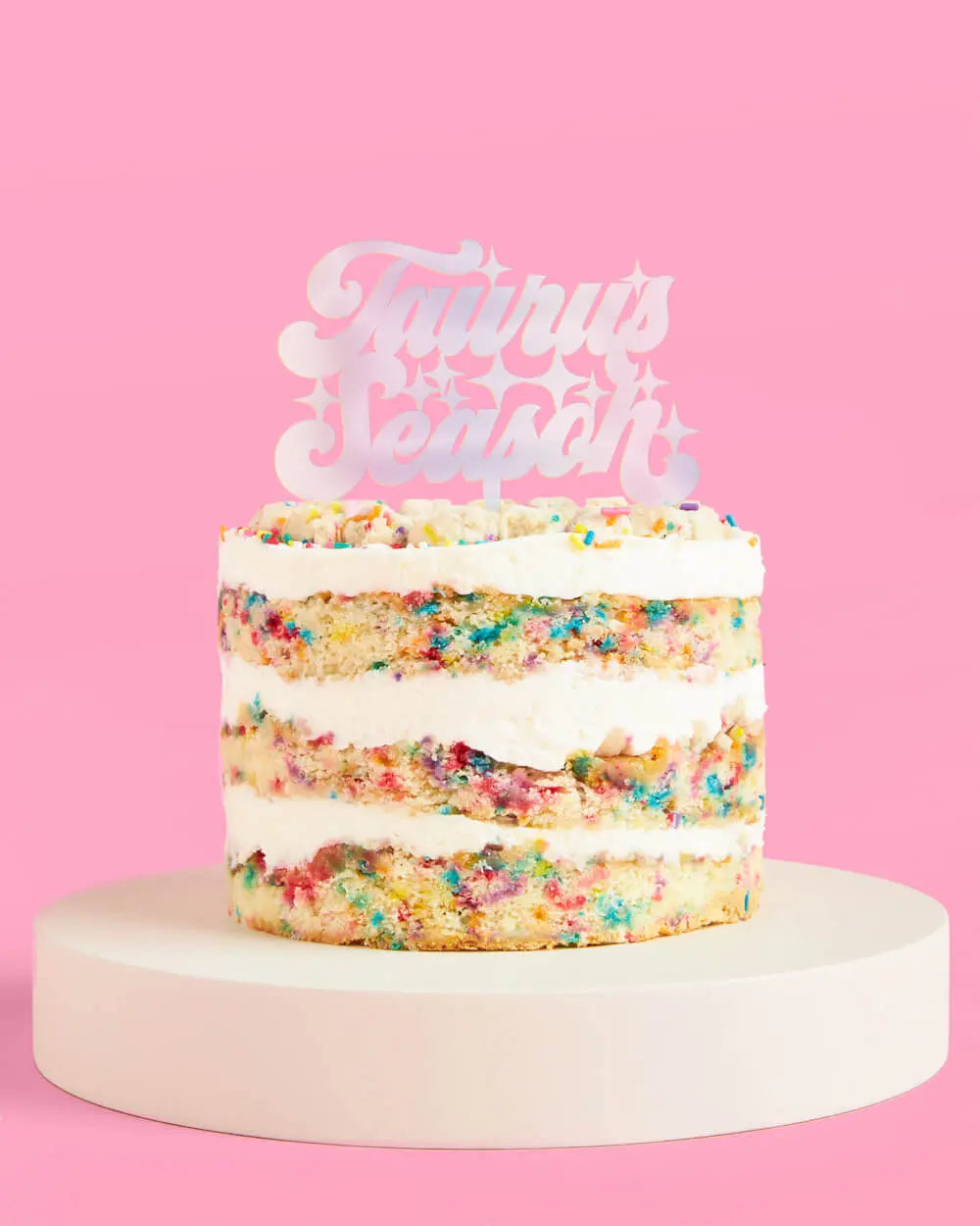 Taurus Season Cake Topper - acrylic cake topper xo, Fetti