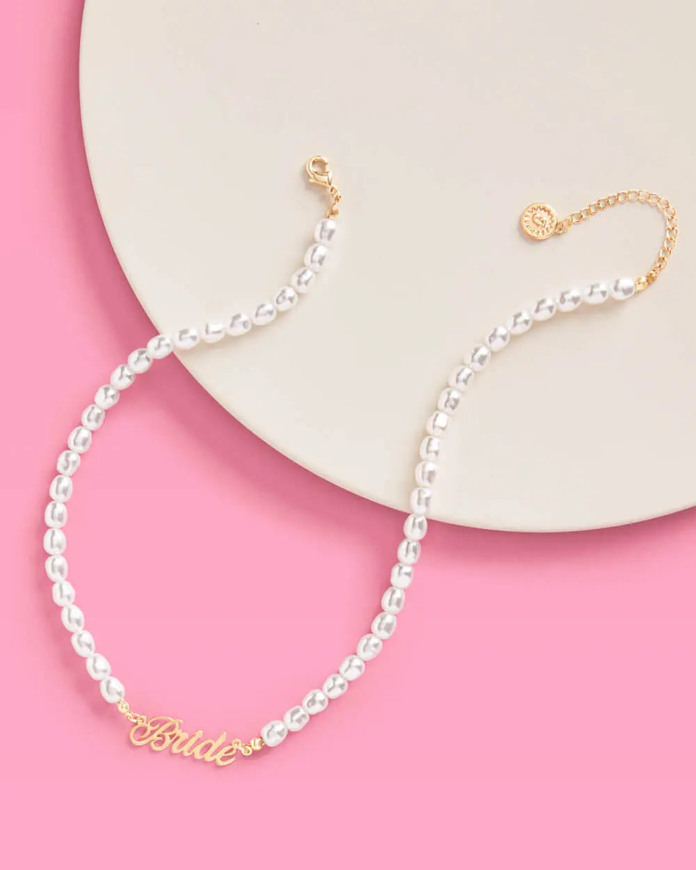 That Bride Necklace - gold nameplate necklace xo, Fetti