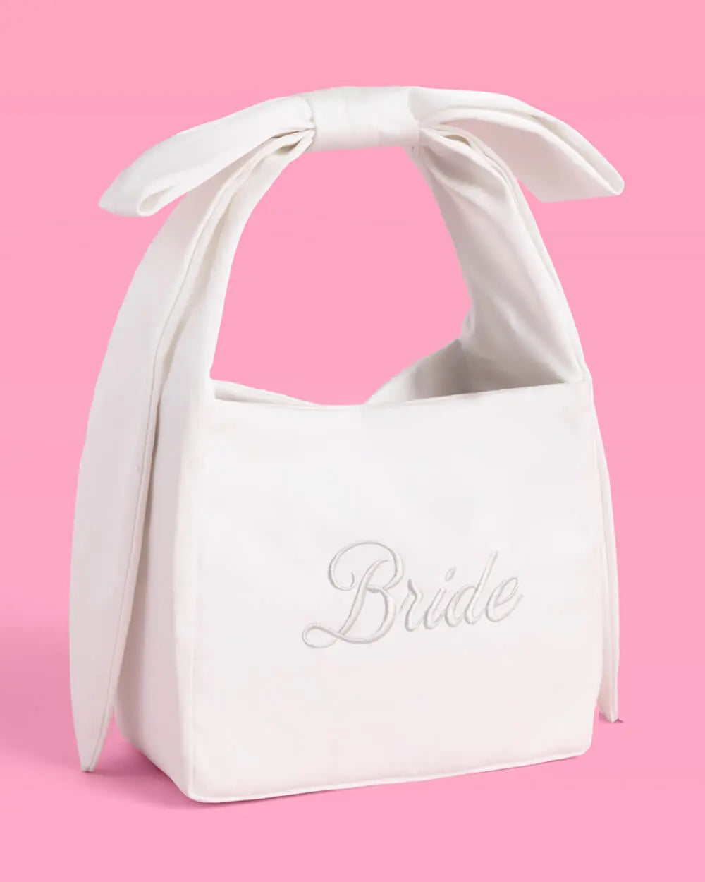 The Bride Purse - embroidered satin bag xo, Fetti