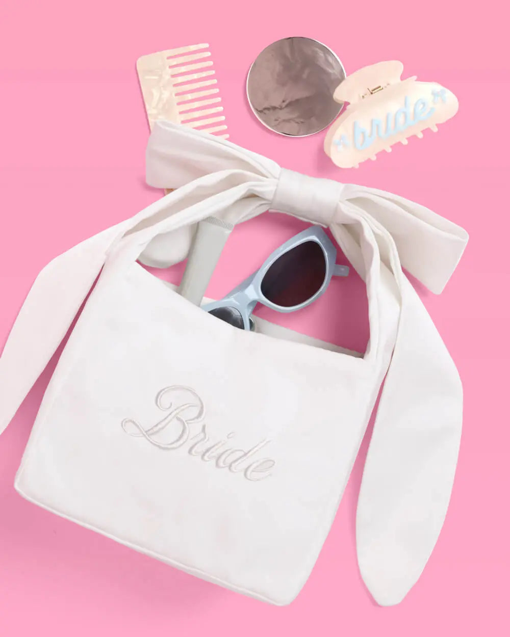 The Bride Purse - embroidered satin bag xo, Fetti