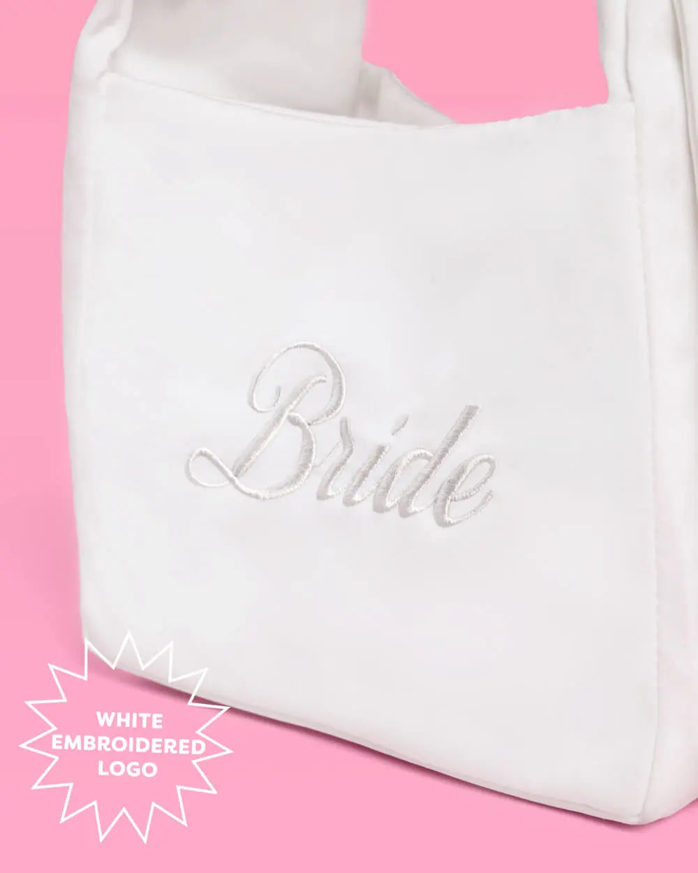 The Bride Purse - embroidered satin bag xo, Fetti