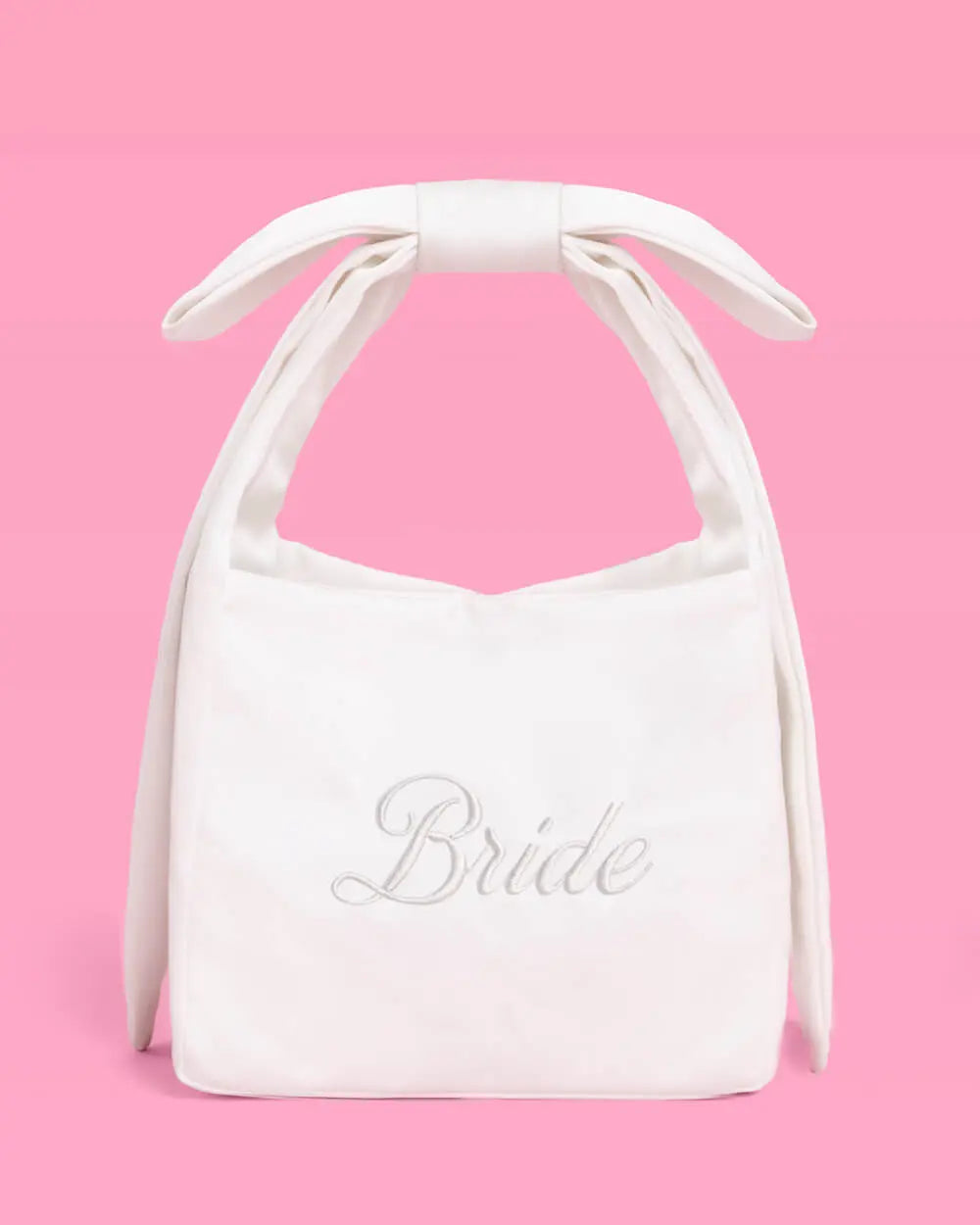 The Bride Purse - embroidered satin bag xo, Fetti