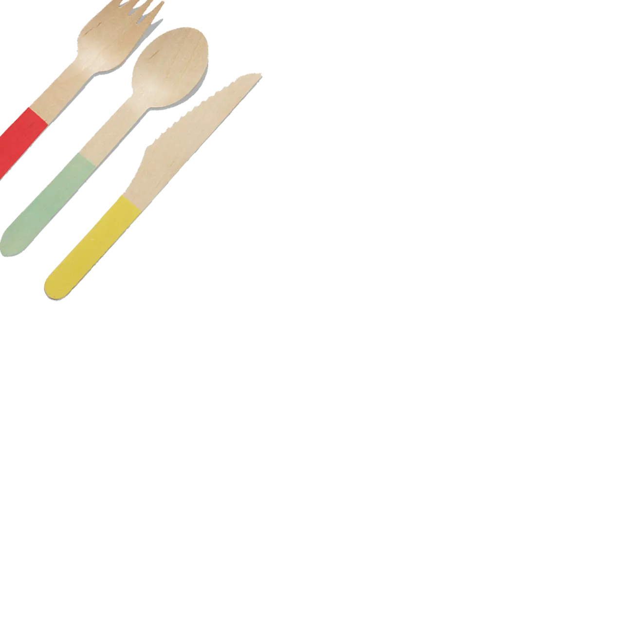 Tricolore Wooden Cutlery Set (30 per pack) Coterie