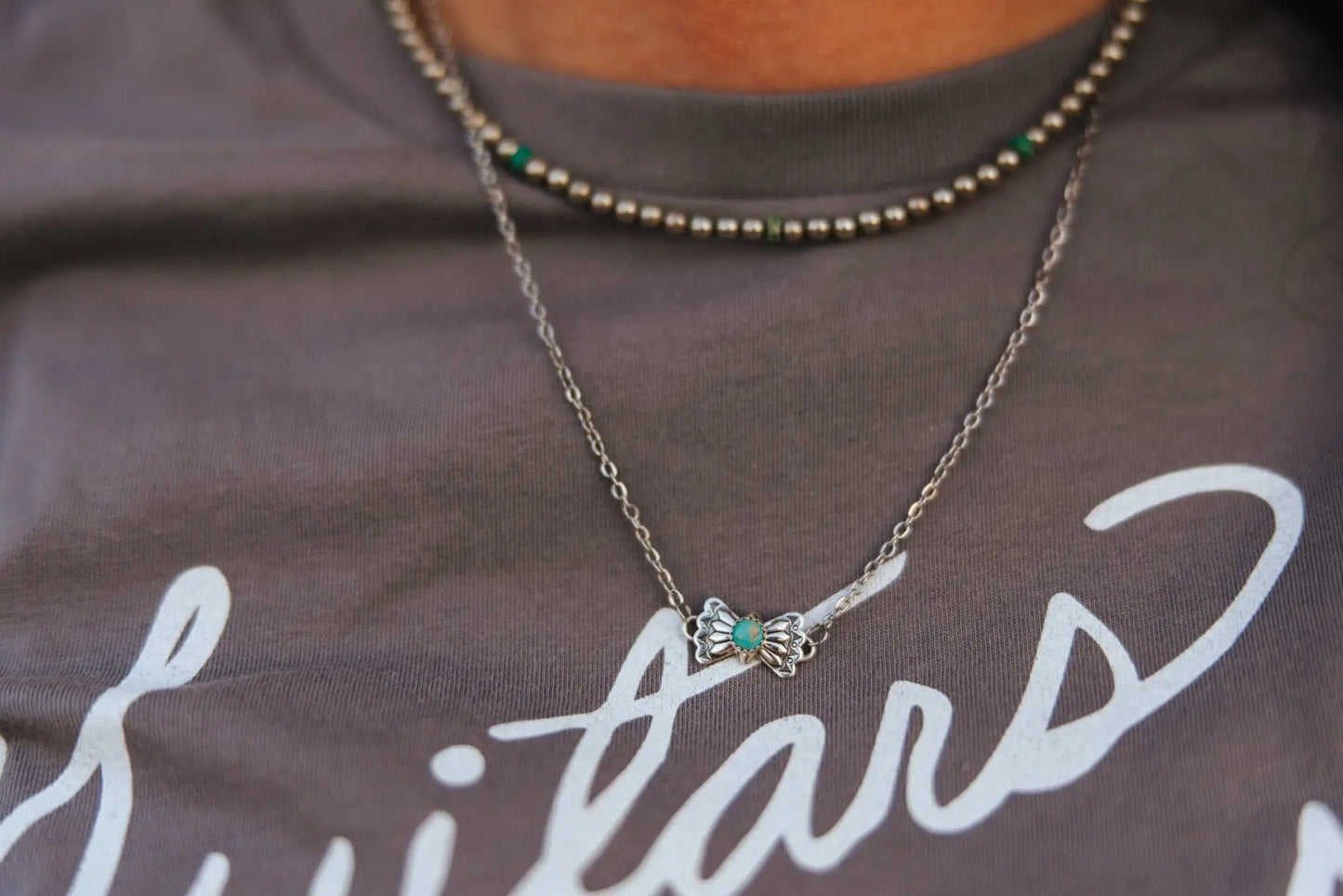Turquoise Butterfly Concho Chain Necklace Wild Junkie