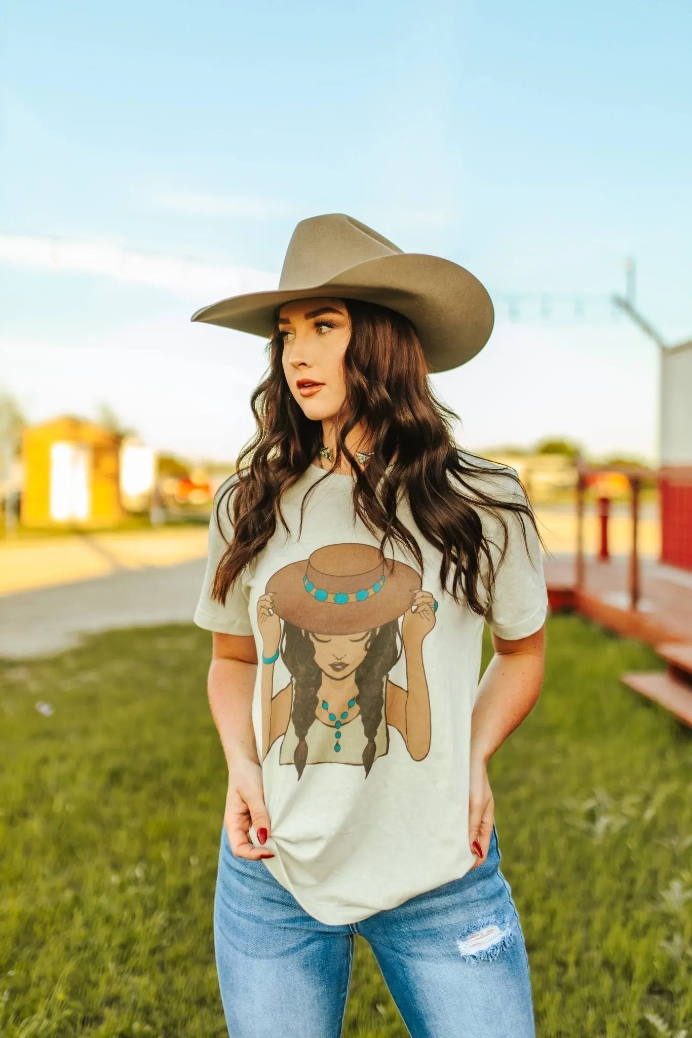 Turquoise Cowgirl Graphic Tee Wild Junkie
