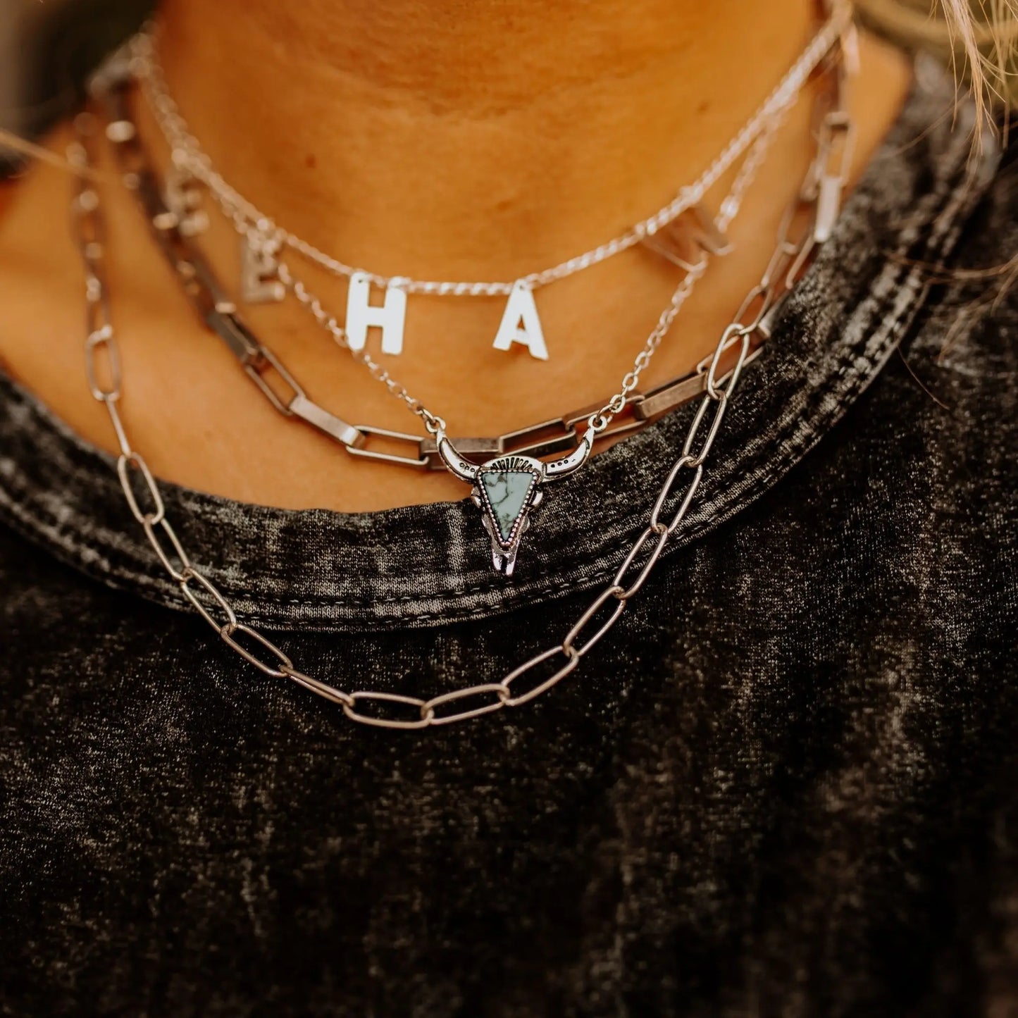 Turquoise Stone Steer Necklace Wild Junkie