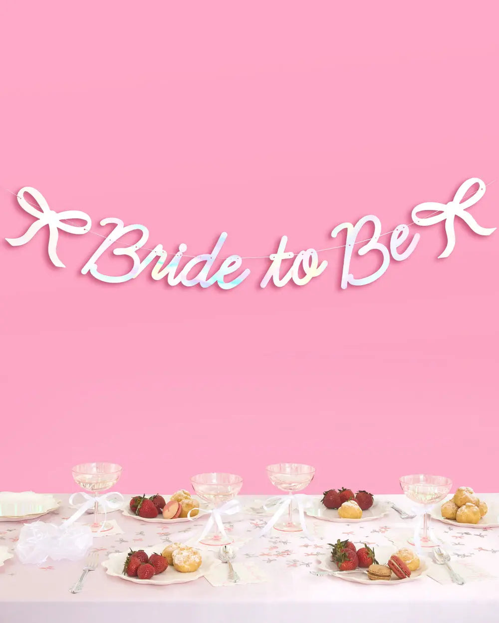 Tying The Knot Banner - iridescent foil banner xo, Fetti