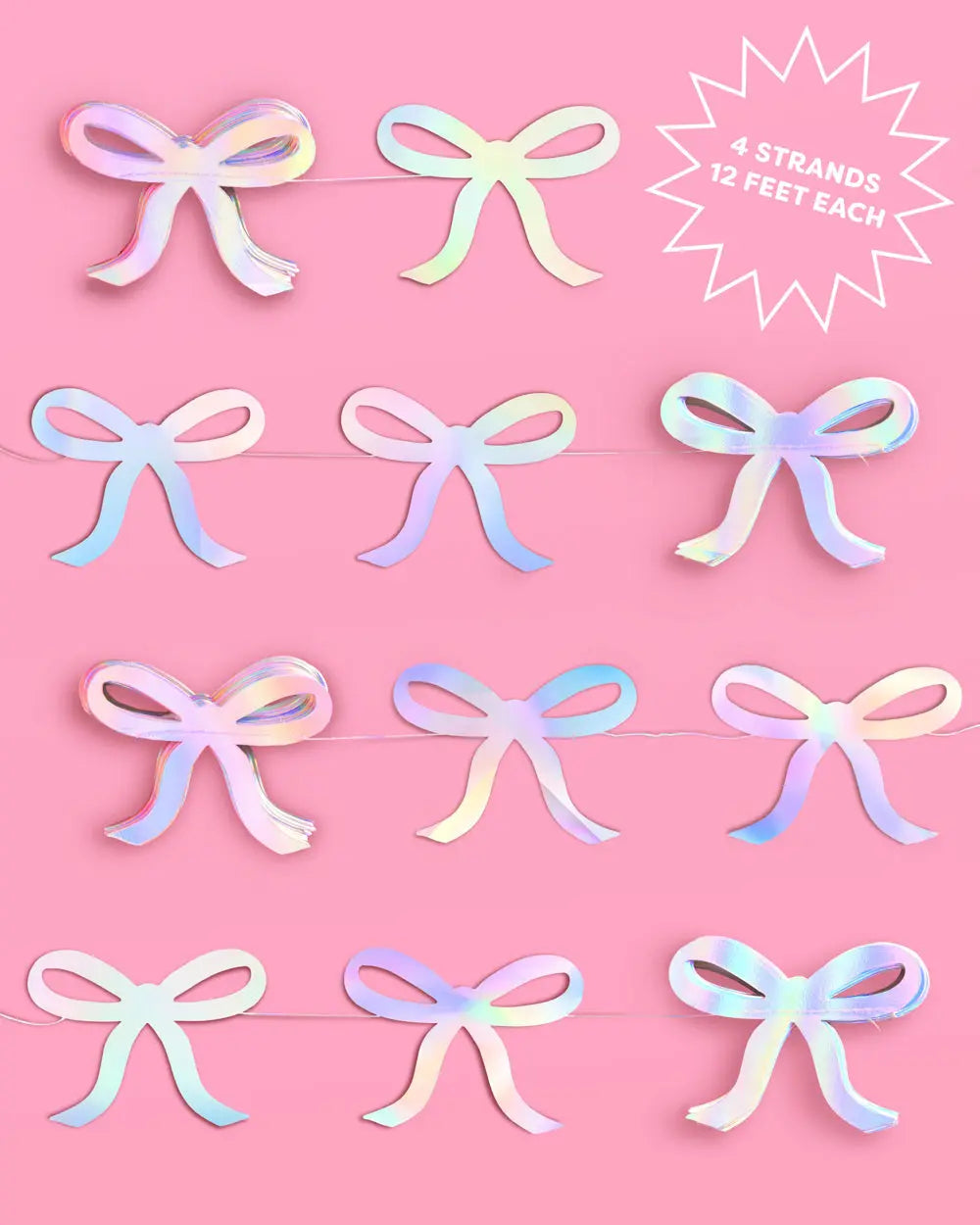 Tying the Knot Garland - iridescent foil backdrop xo, Fetti