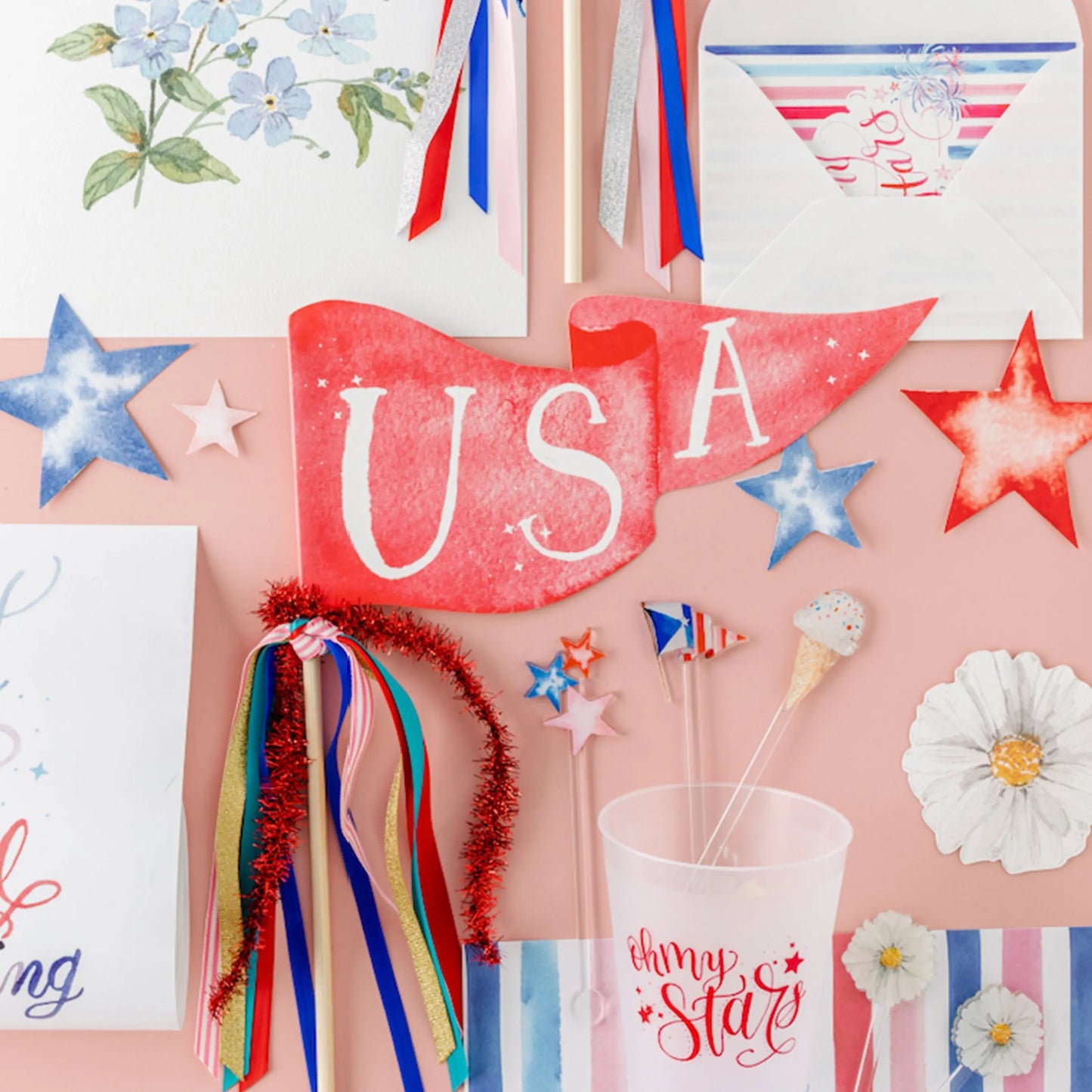 USA Party Pennant Cami Monet