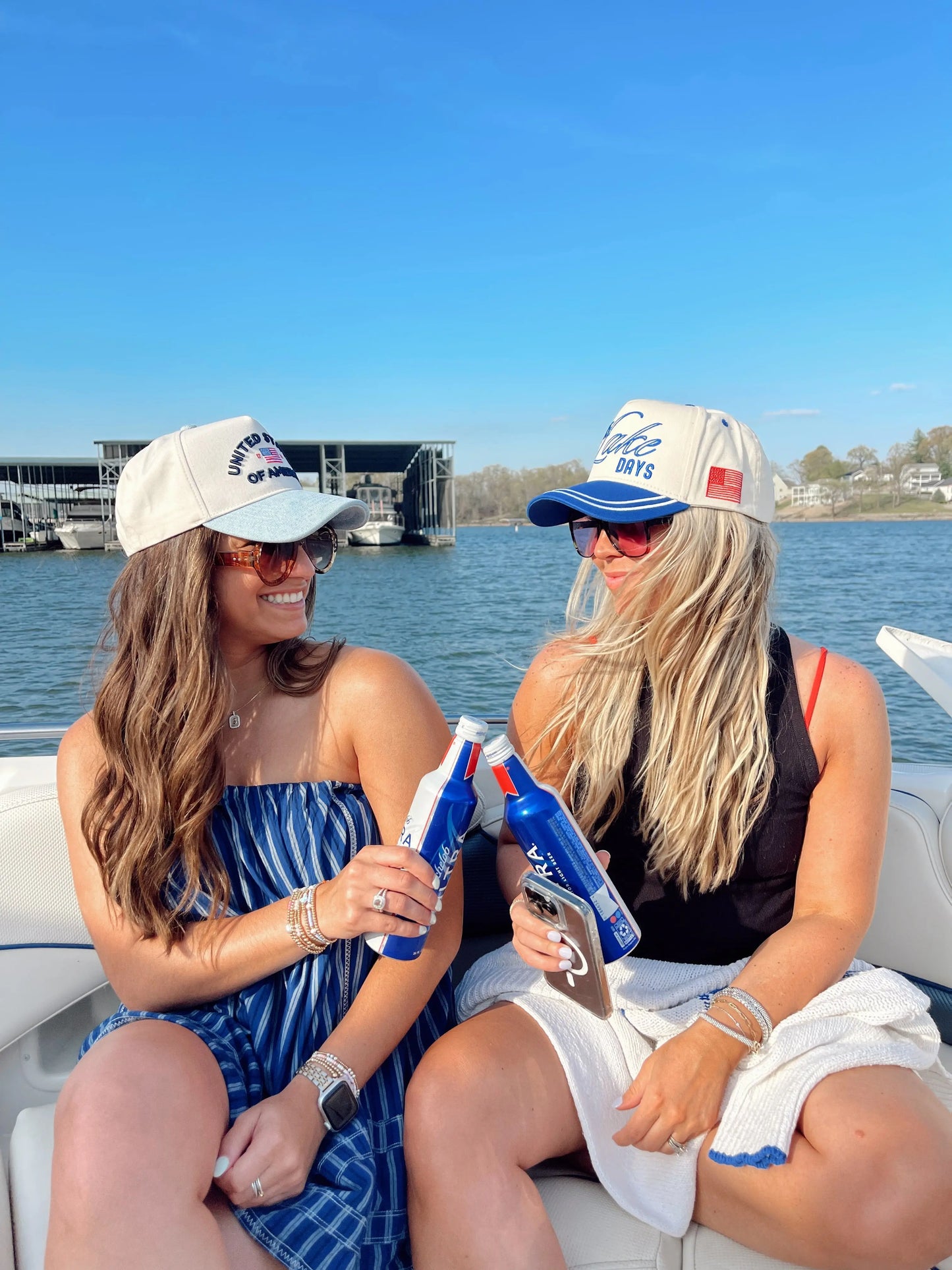 United States of America - Denim Blue Vintage Trucker Hat KenzKustomz