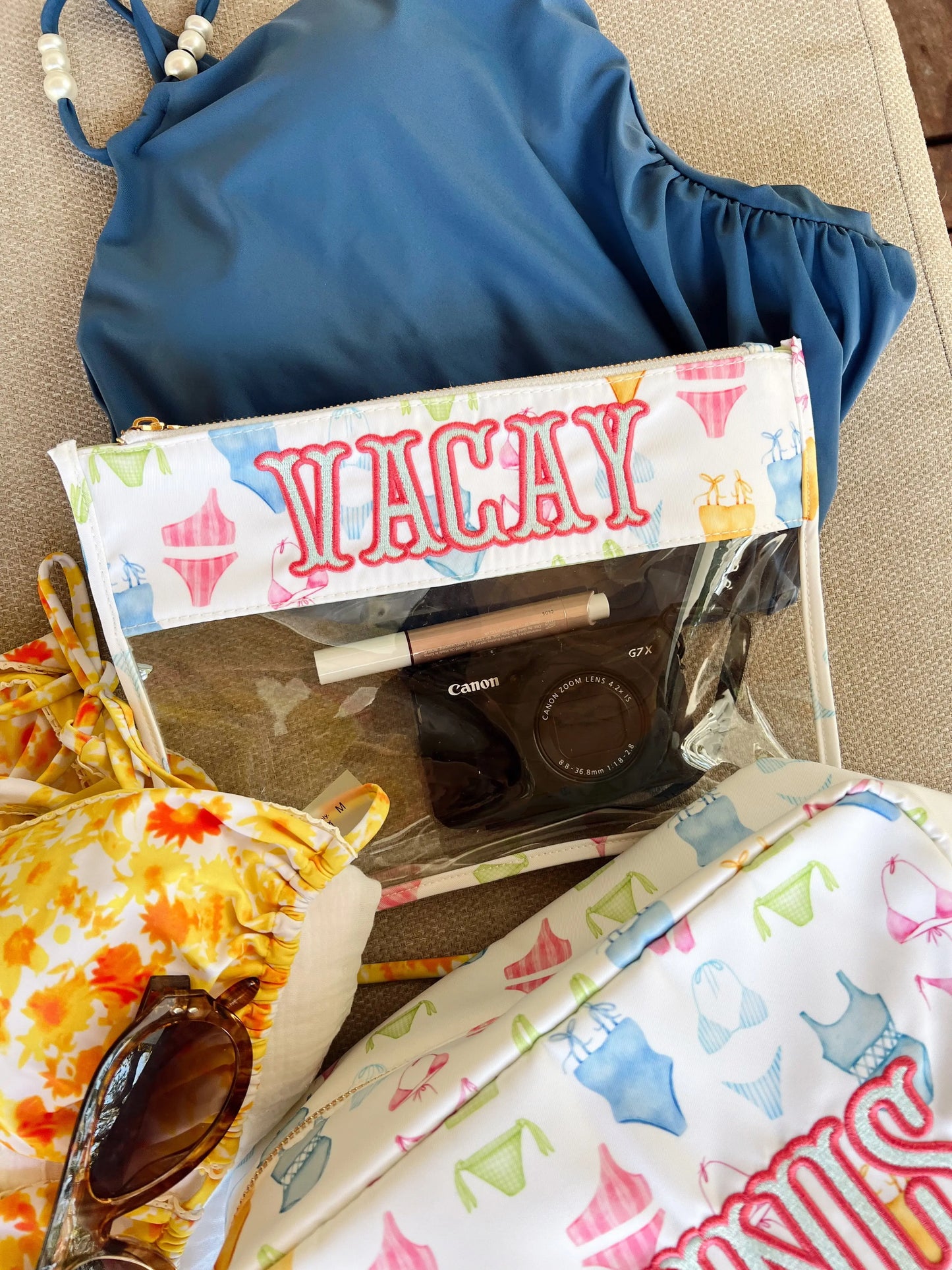 Vacay - Bikinis Clear Pouch KenzKustomz