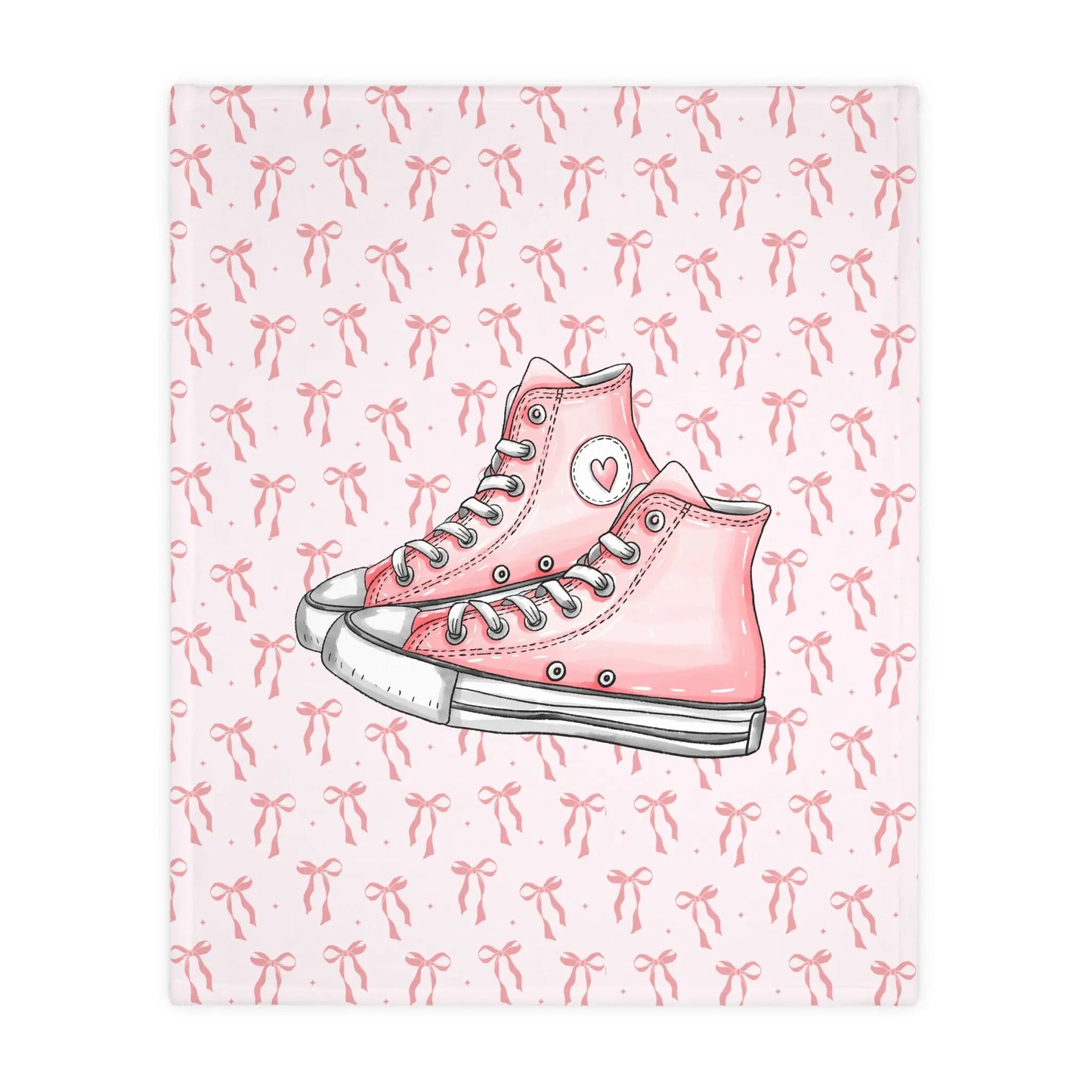 Velveteen Microfiber Blanket (Two-sided print) - Coquette Aesthetic Sneakers and Pearls Design Printify