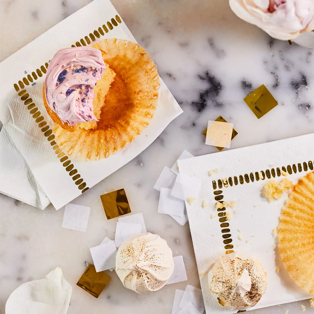 White Brushstroke Cocktail Napkins (25 per pack) Coterie