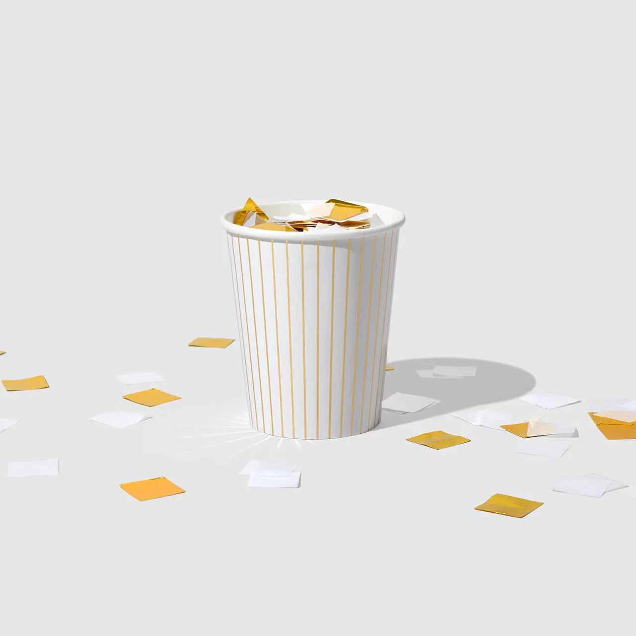 White Pinstripe Cups (10 per pack) Coterie