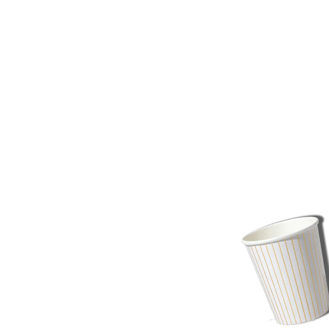White Pinstripe Cups (10 per pack) Coterie