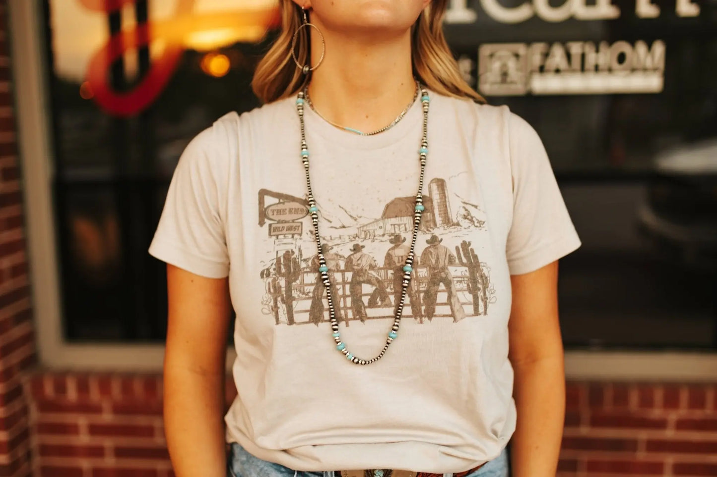 Wild West Cowboys Scene Graphic Tee Wild Junkie