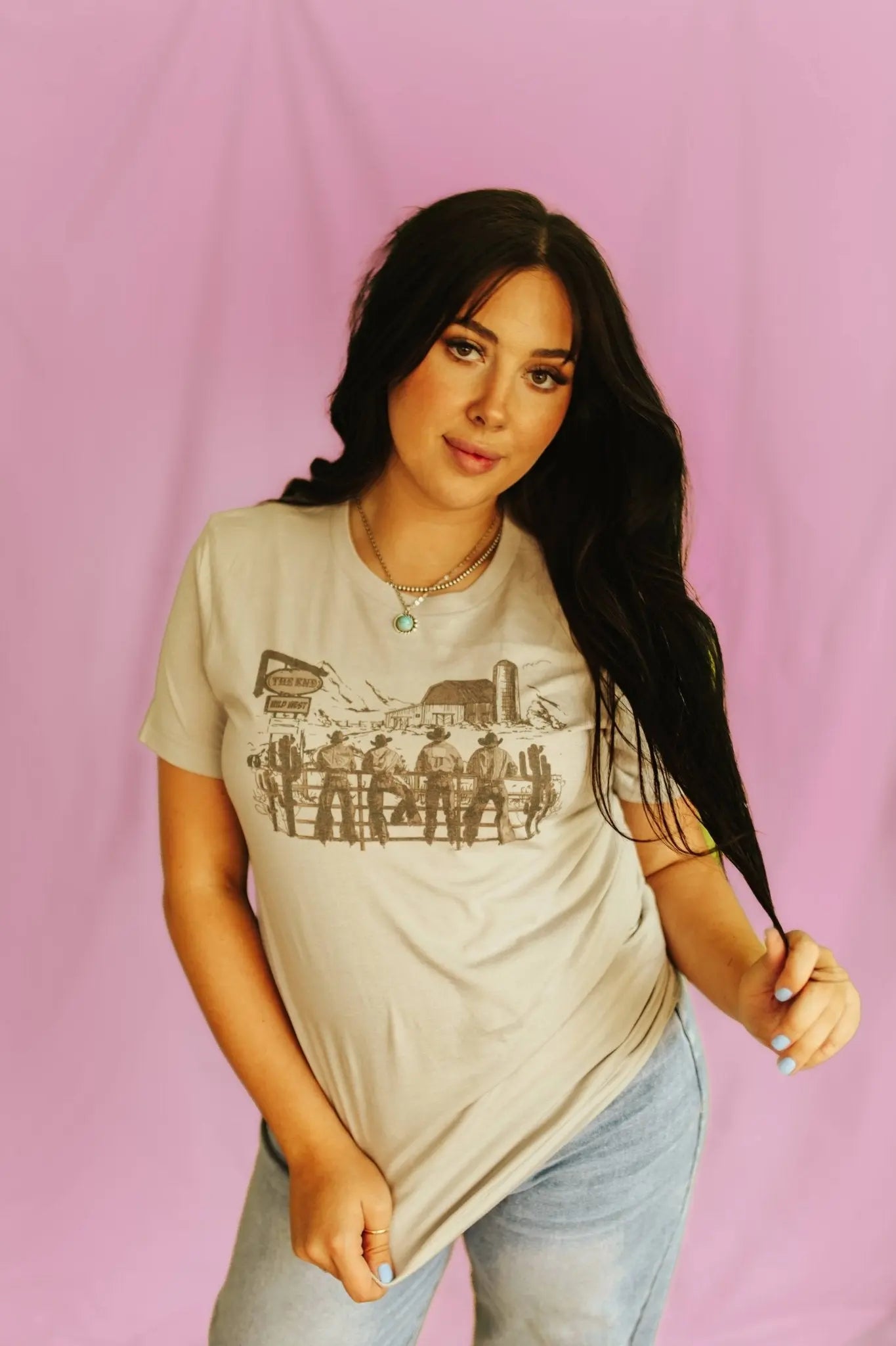Wild West Cowboys Scene Graphic Tee Wild Junkie
