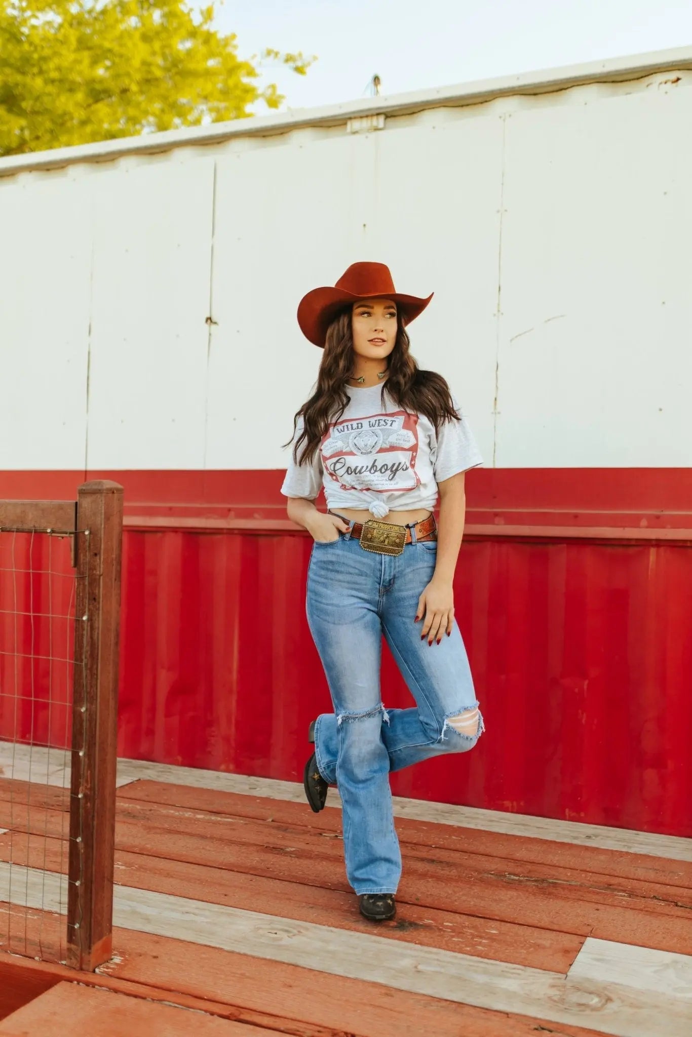 Wild West Cowboys Western Beer Logo Graphic Tee Wild Junkie
