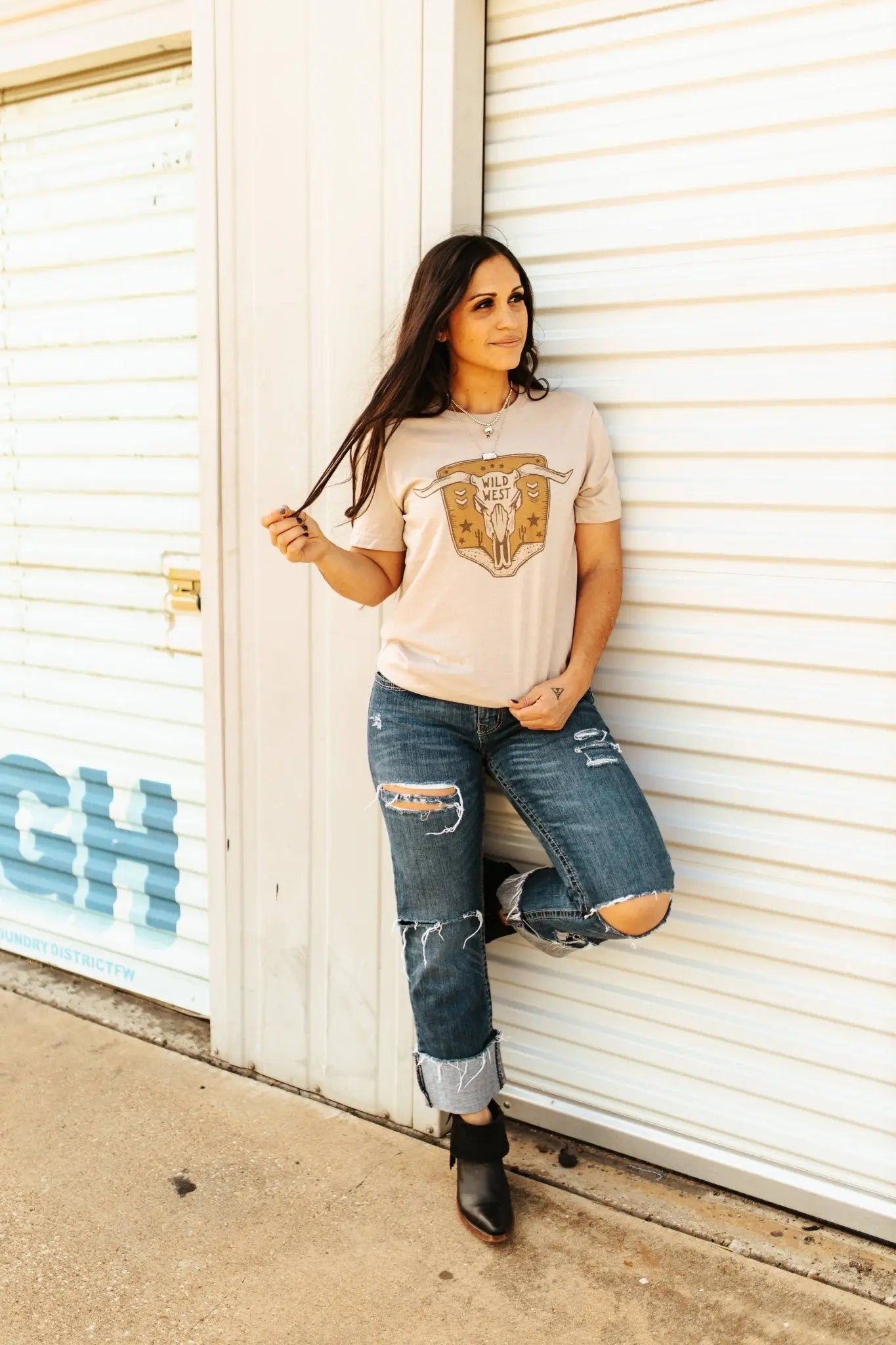 Wild West Steer Skull Graphic Tee Wild Junkie