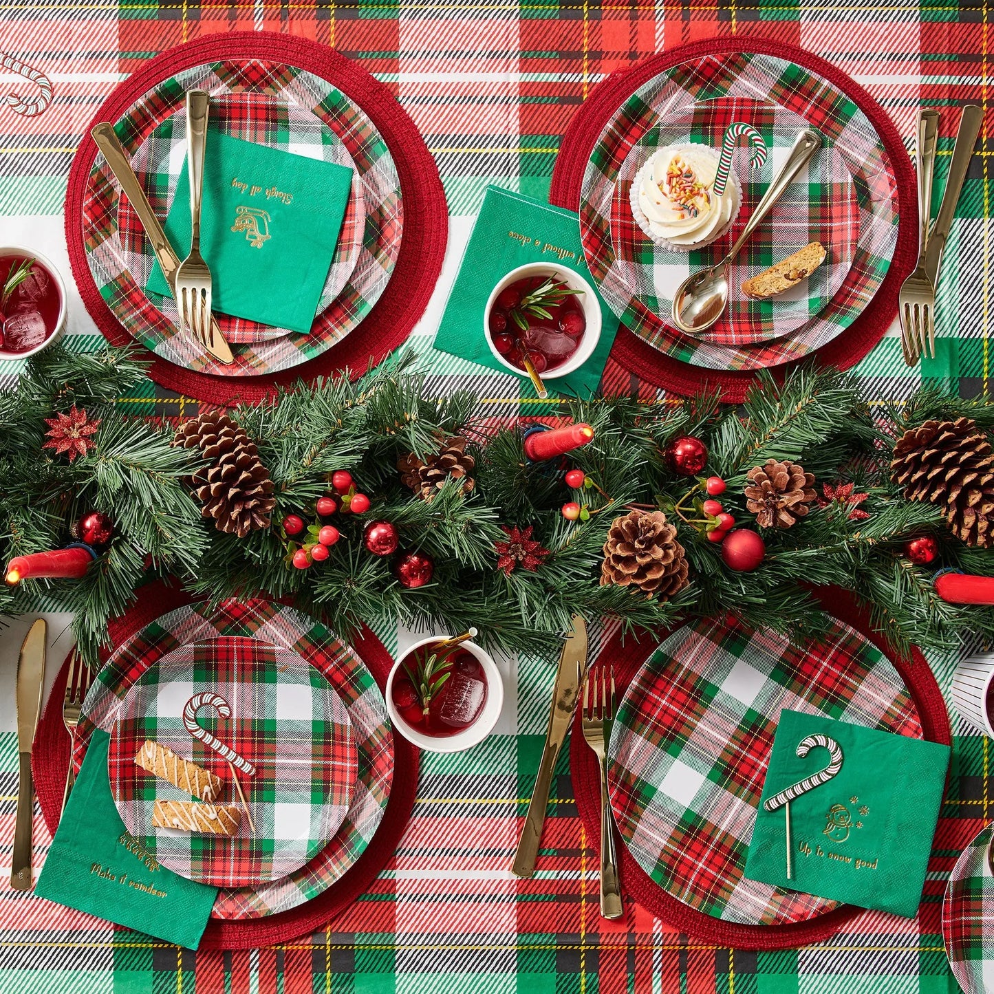 Winter Plaid Small Plates (10 per pack) Coterie