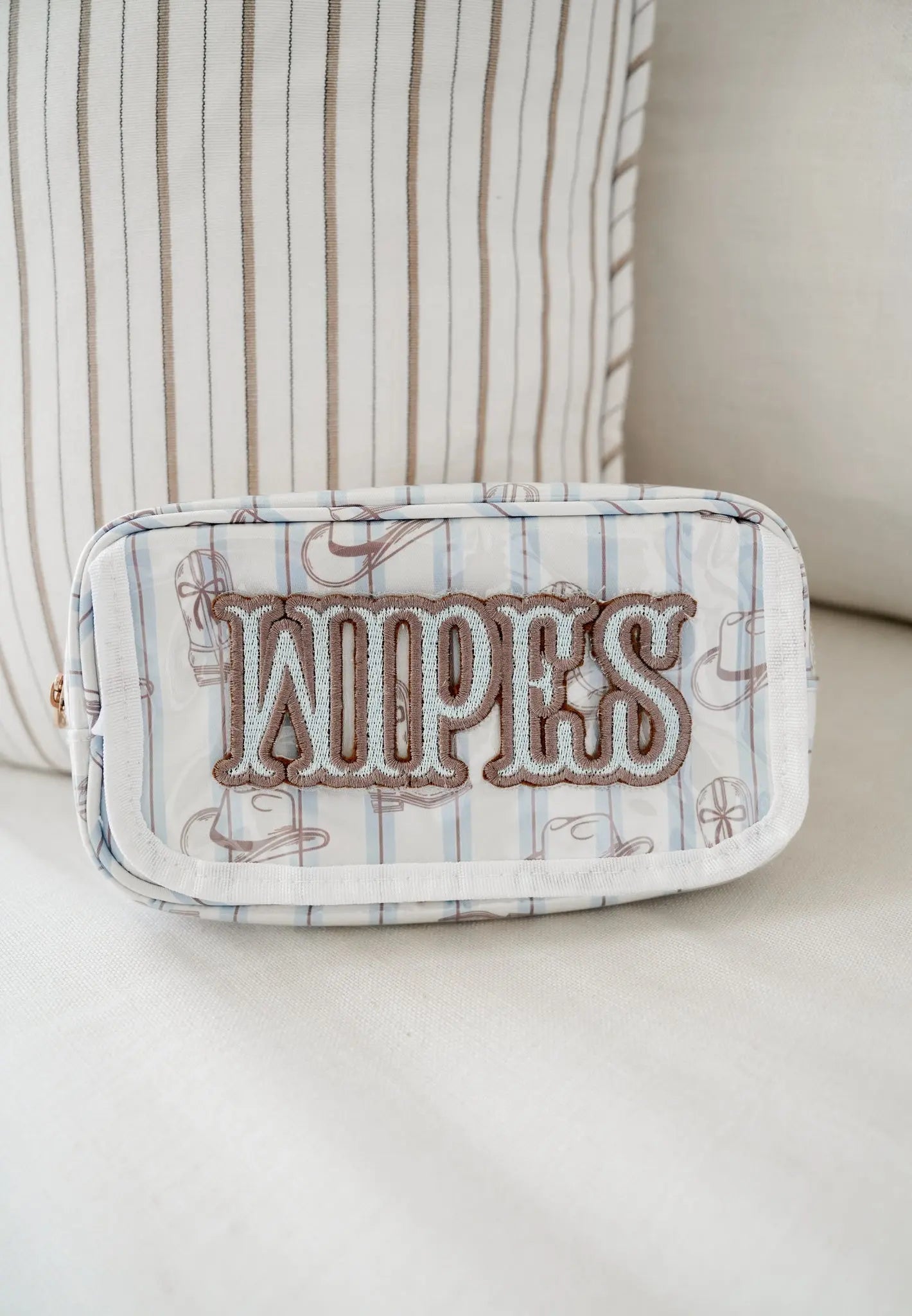 Wipes Pouch - Western Blues Clear Coat Bag KenzKustomz