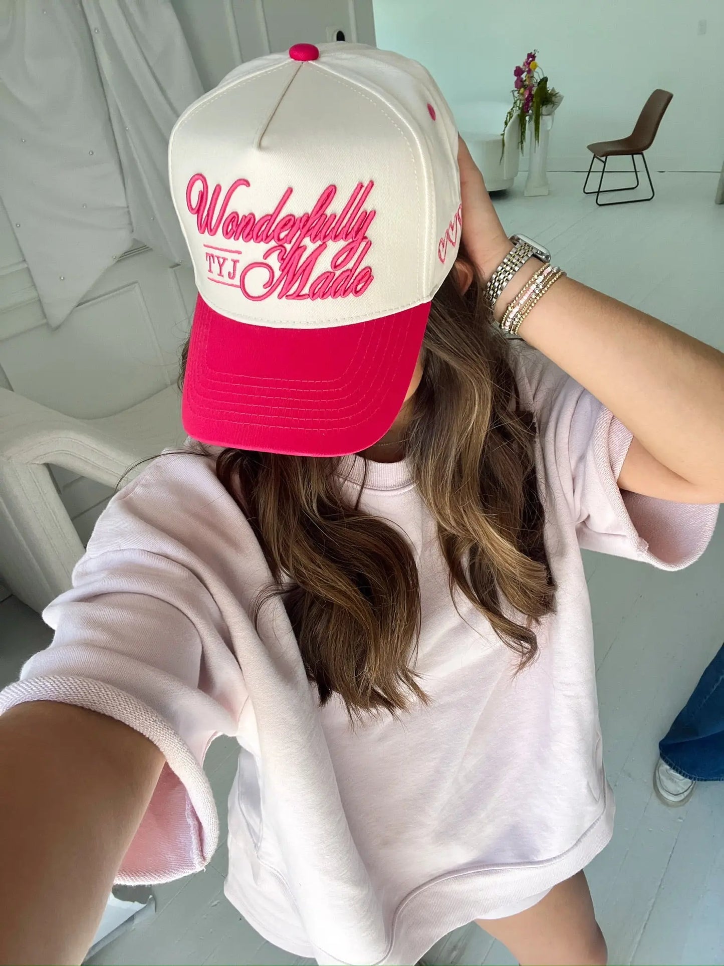 Wonderfully Made - Hot Pink Vintage Trucker Hat KenzKustomz