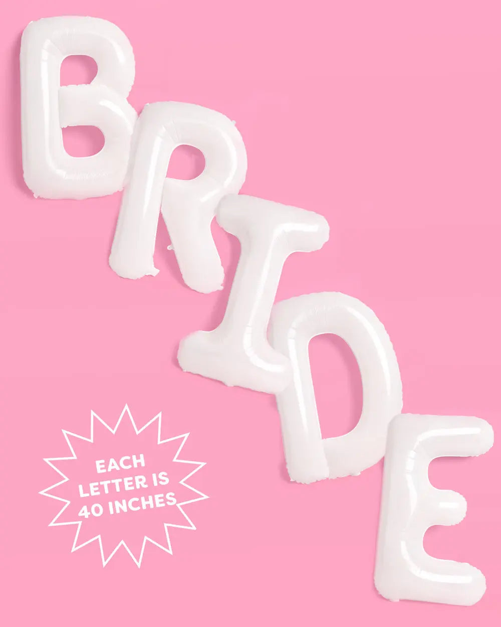 XL BRIDE Balloons - 40" white matte balloons xo, Fetti