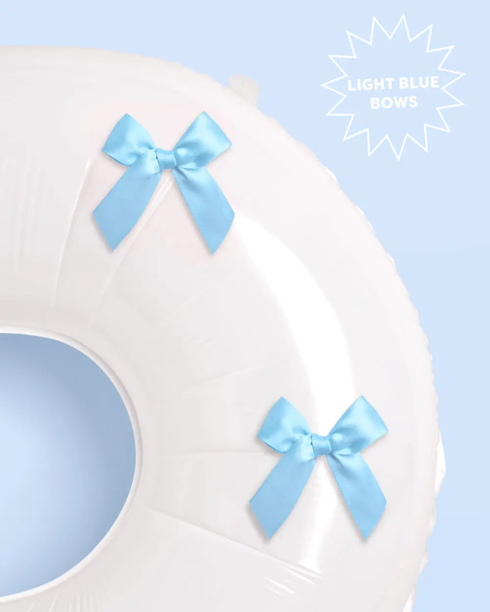 XL Bride + Bows Balloons - 40" white balloons + blue bows xo, Fetti