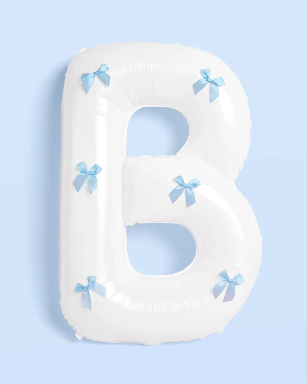 XL Bride + Bows Balloons - 40" white balloons + blue bows xo, Fetti