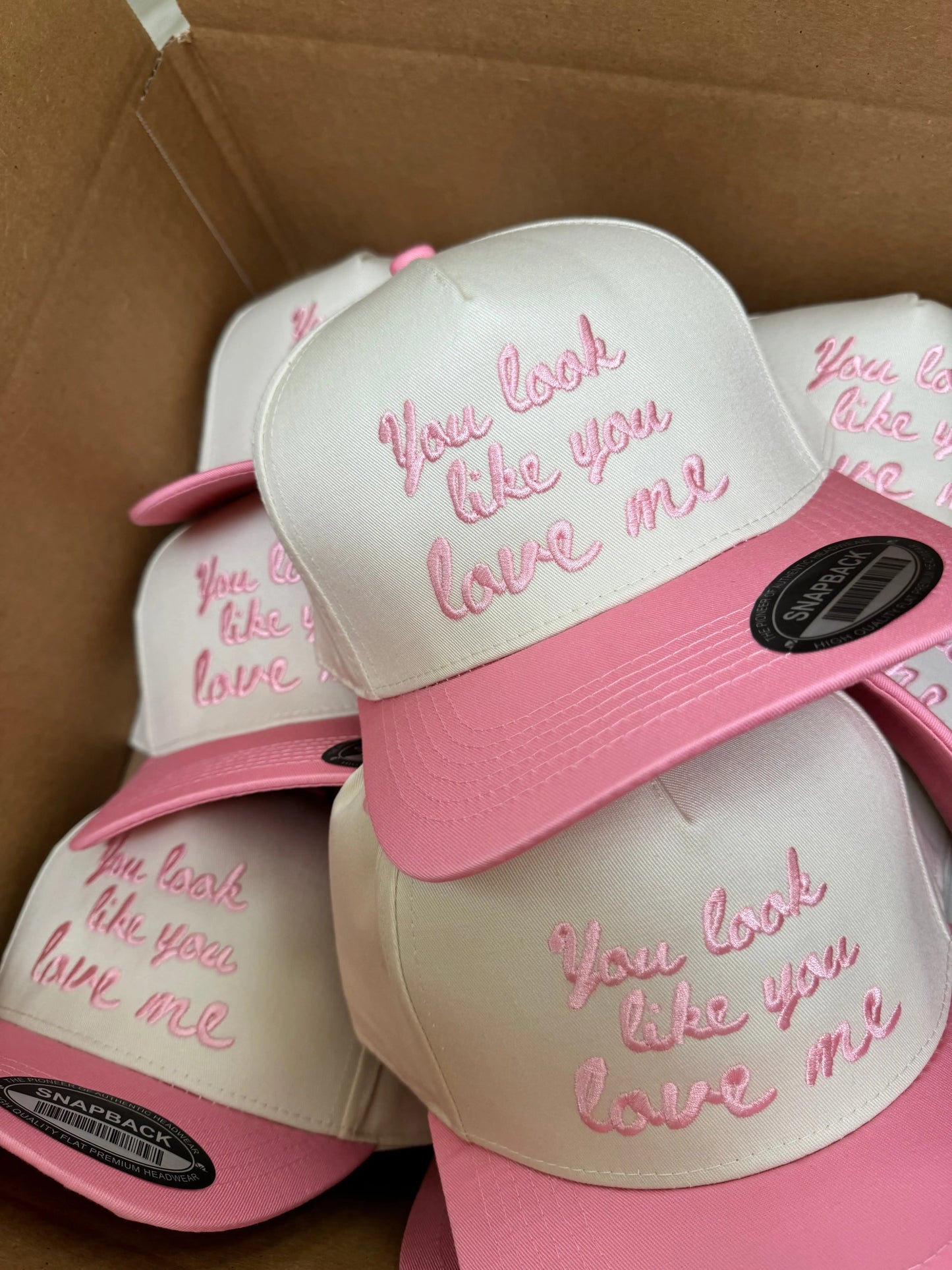 You Look Like You Love Me - Pink Vintage Trucker Hat KenzKustomz