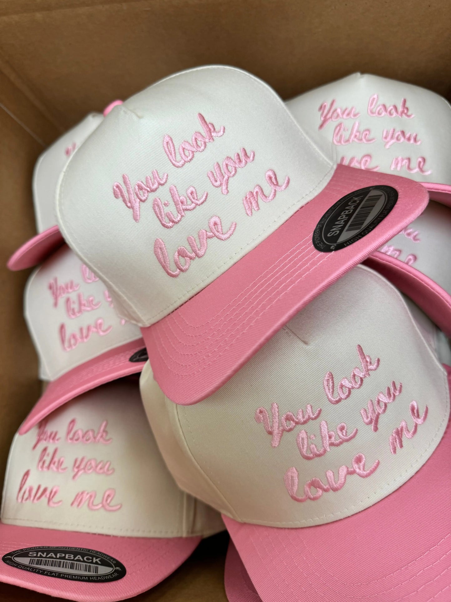 You Look Like You Love Me - Pink Vintage Trucker Hat KenzKustomz