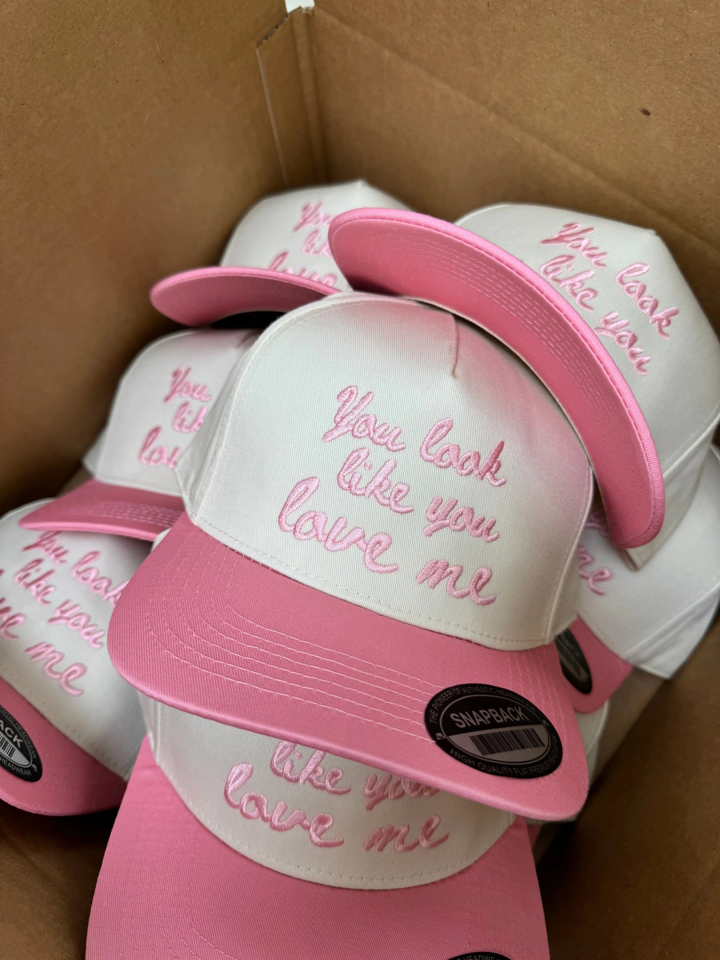 You Look Like You Love Me - Pink Vintage Trucker Hat KenzKustomz