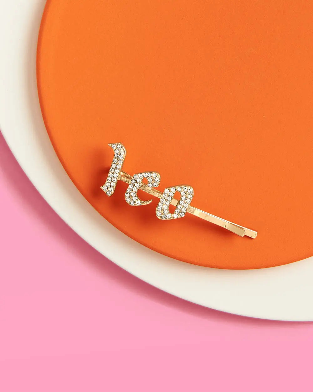 Zodiac Hair Pin - gold + rhinestone clip xo, Fetti