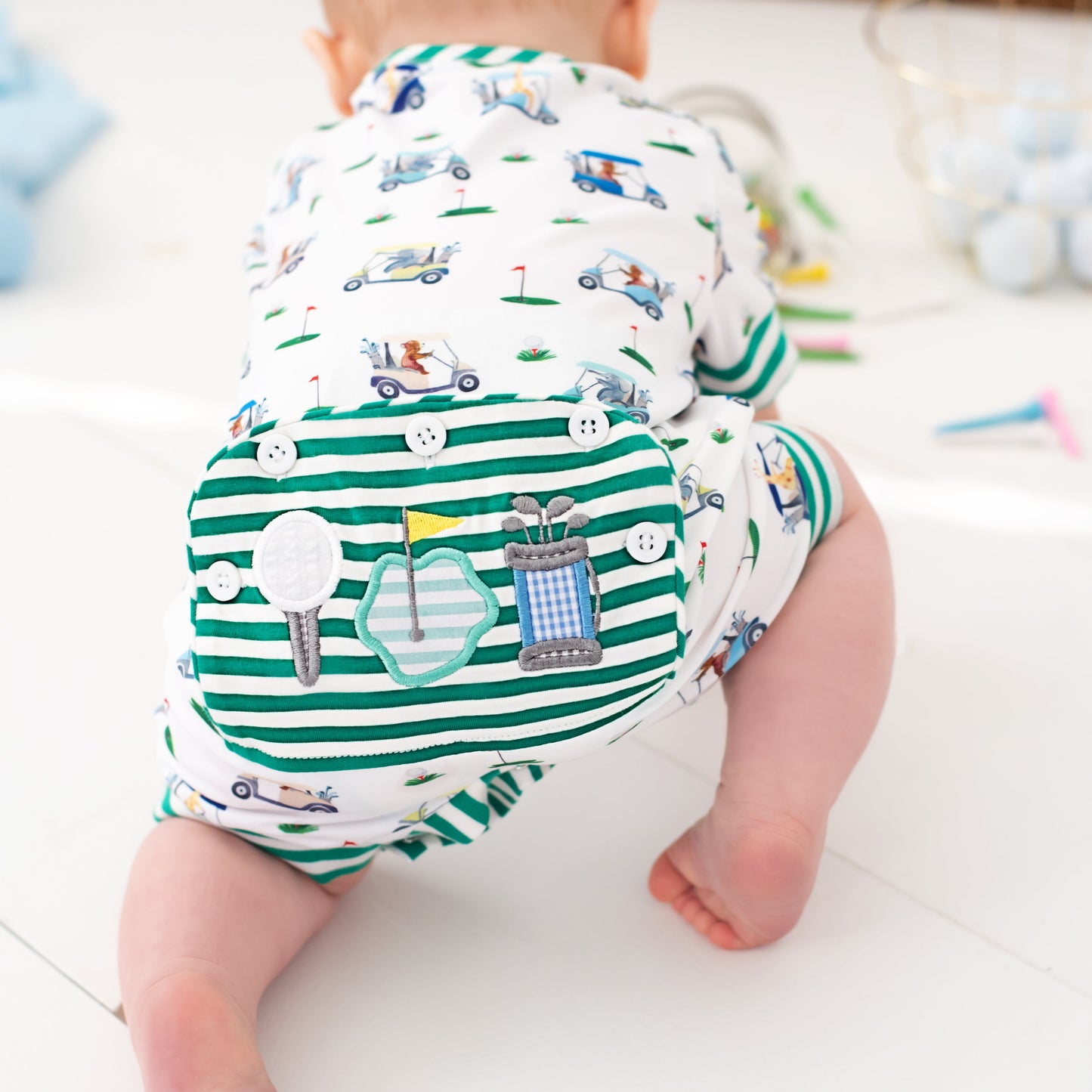 Boys Fairway Shortie Golf Romper - Latchkey