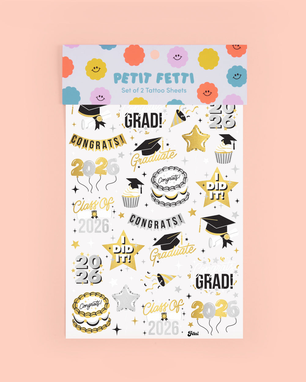 Class of '26 Tats - 48 foil temporary tattoos