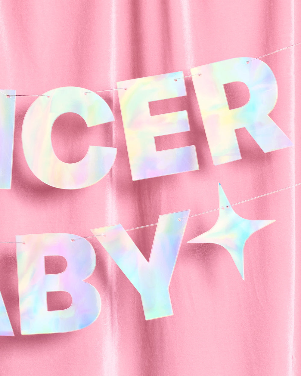 Cancer Baby Banner - iridescent foil banner