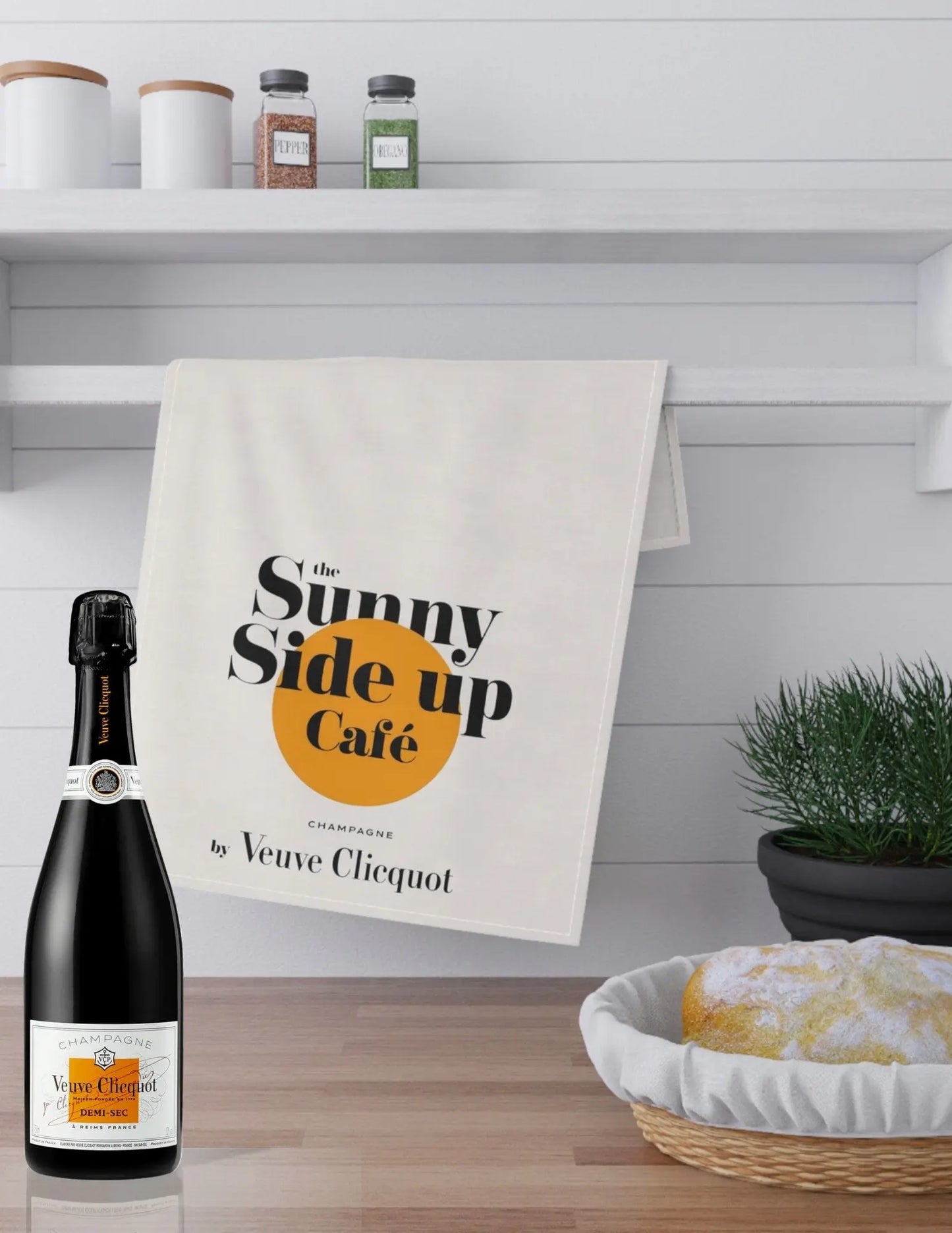 Champagne Label Kitchen Tea Towel Latchkey