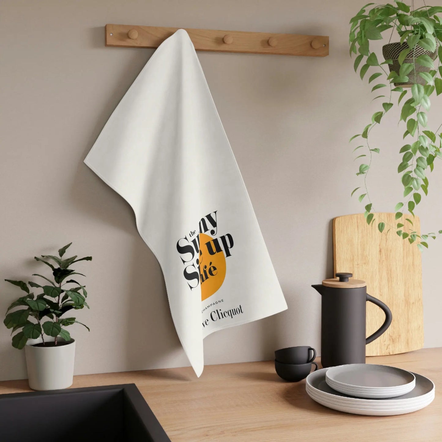 Champagne Label Kitchen Tea Towel Latchkey
