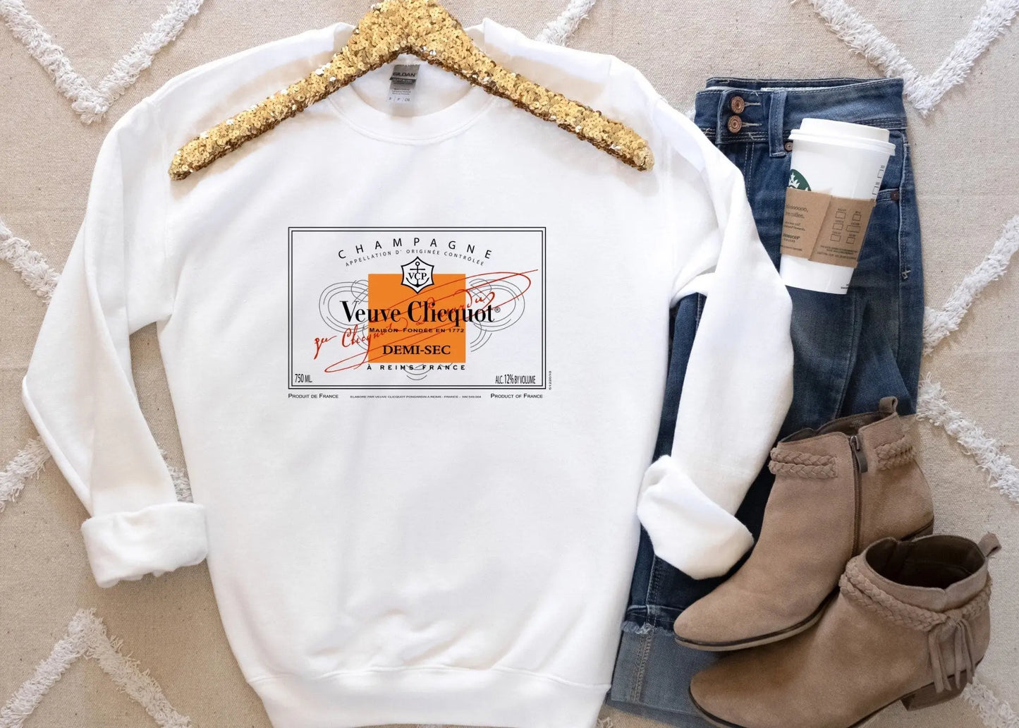 Champagne Orange Label Veuve Sweatshirt Latchkey
