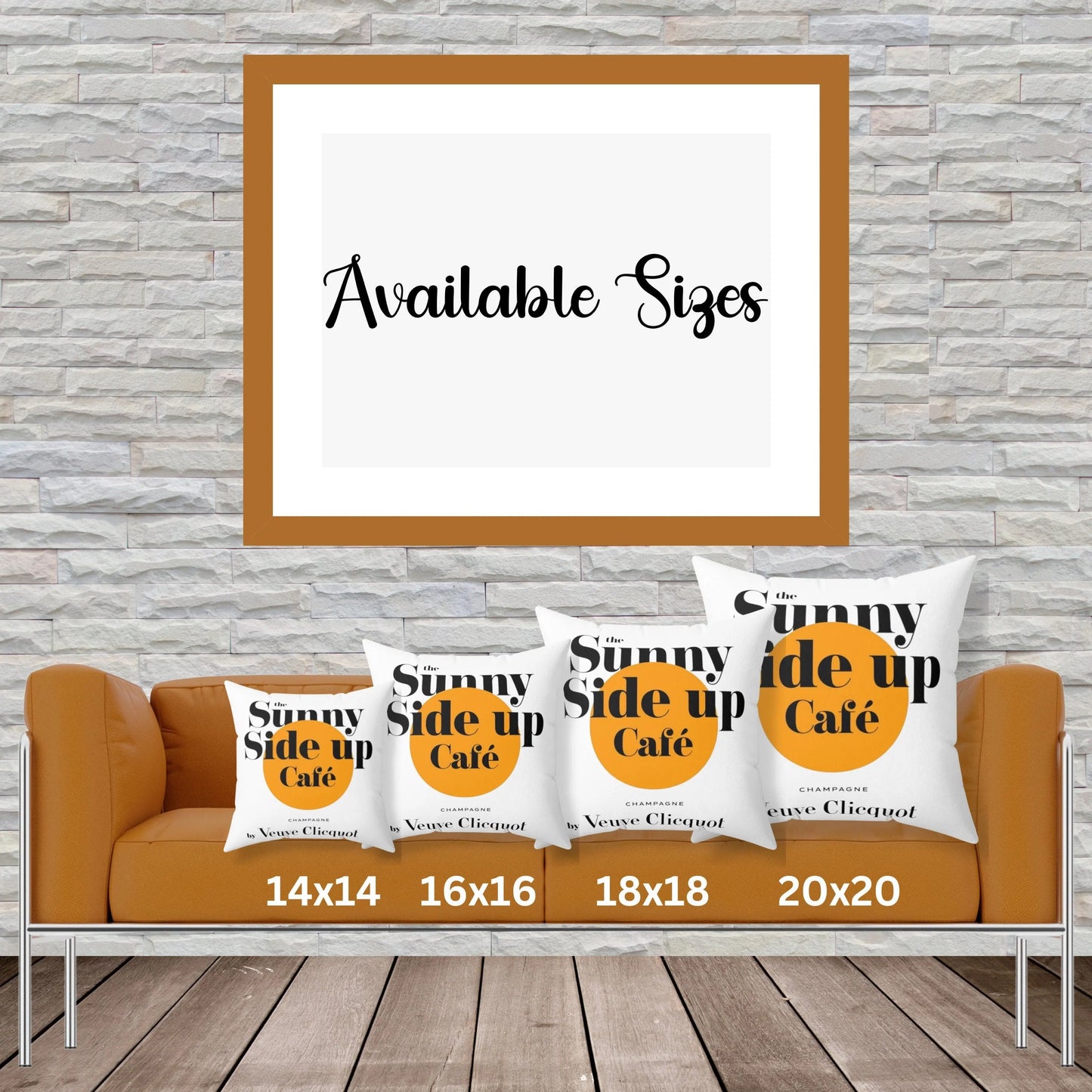 Sunny Side Up Veuve Champagne Square Throw Pillow Latchkey