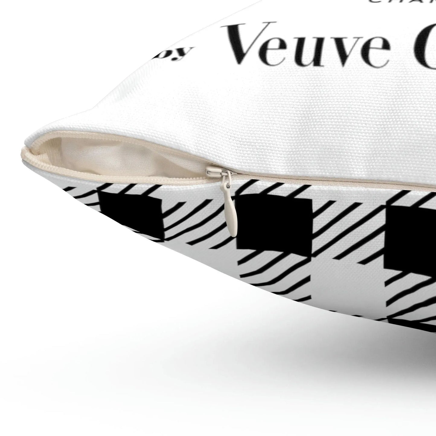Sunny Side Up Veuve Champagne Square Throw Pillow Latchkey